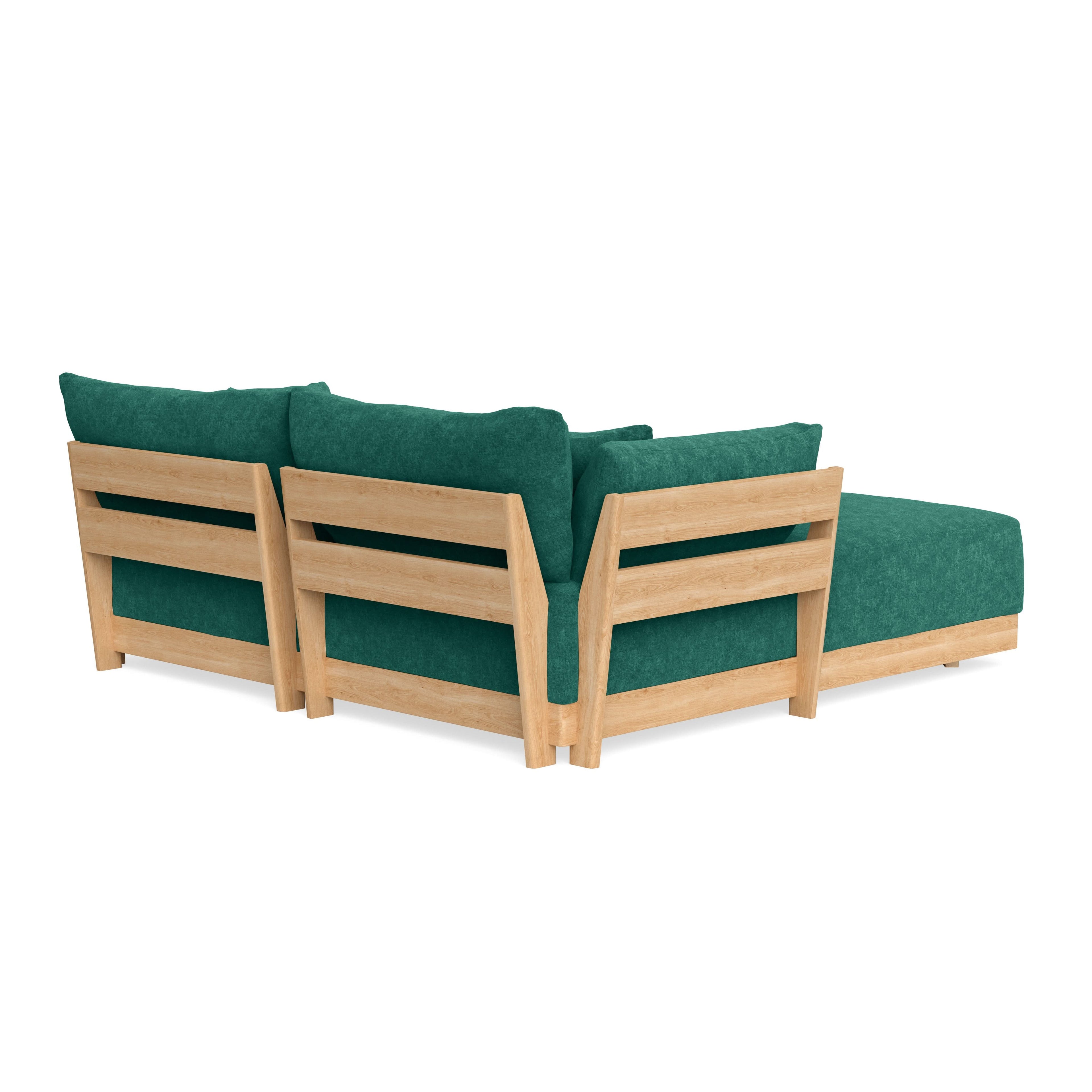 Modular Bondi Latte 2-Seater Sectional in Jade Green | Memory Foam Blend