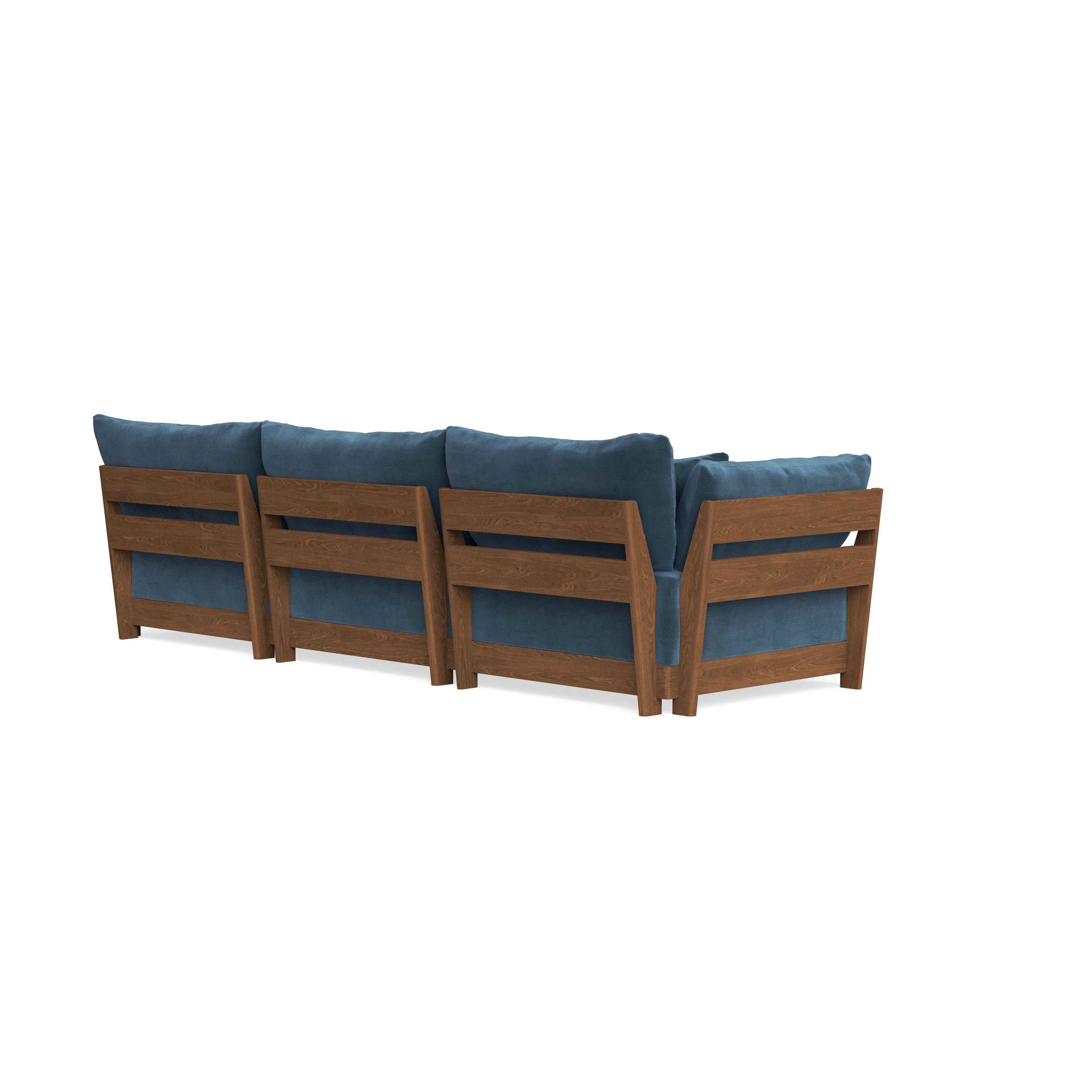 Modular Bondi Espresso 3-Seater Sofa in Oxford Blue | Memory Foam Blend