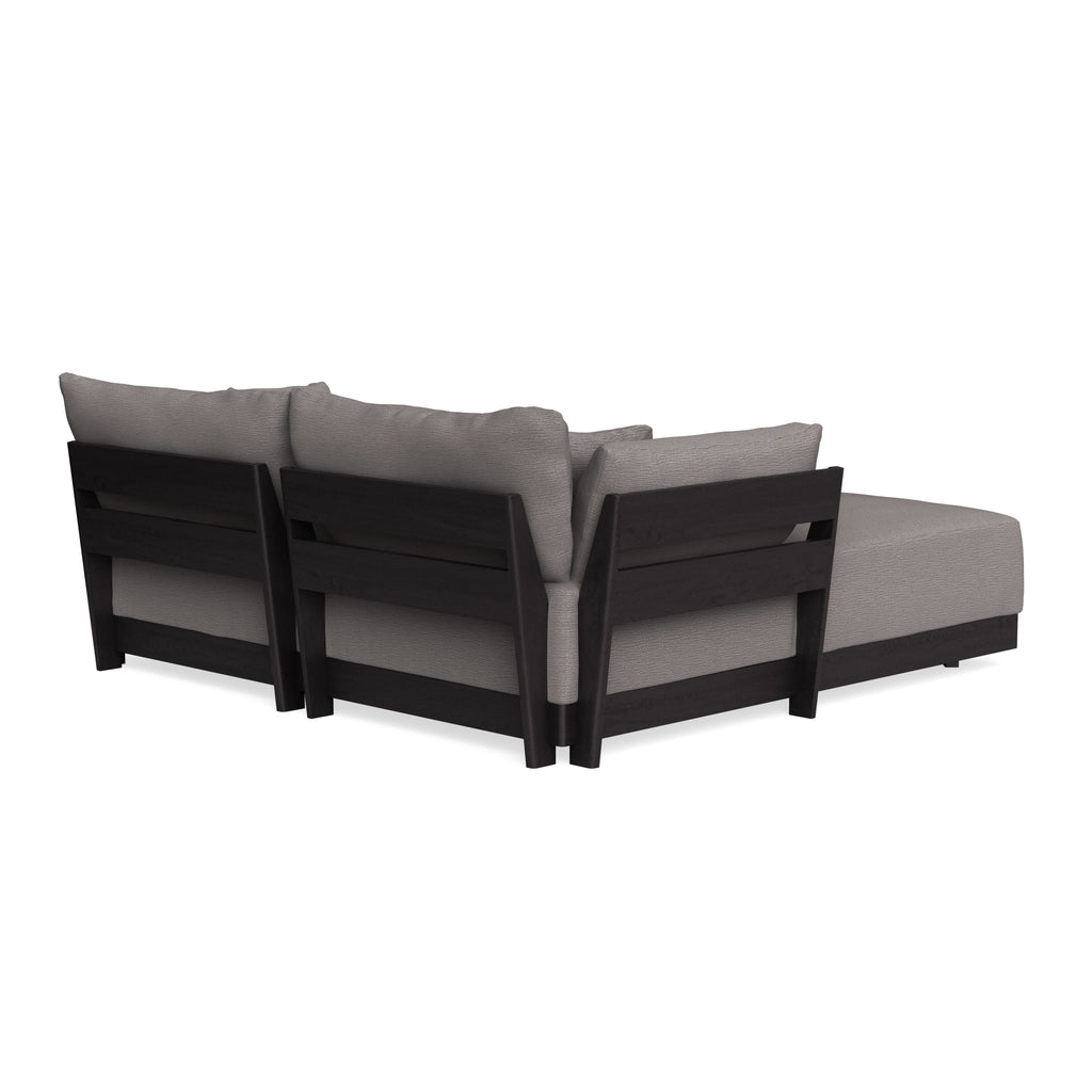 Modular Bondi Black 2-Seater Sectional in Cement | Classic Blend