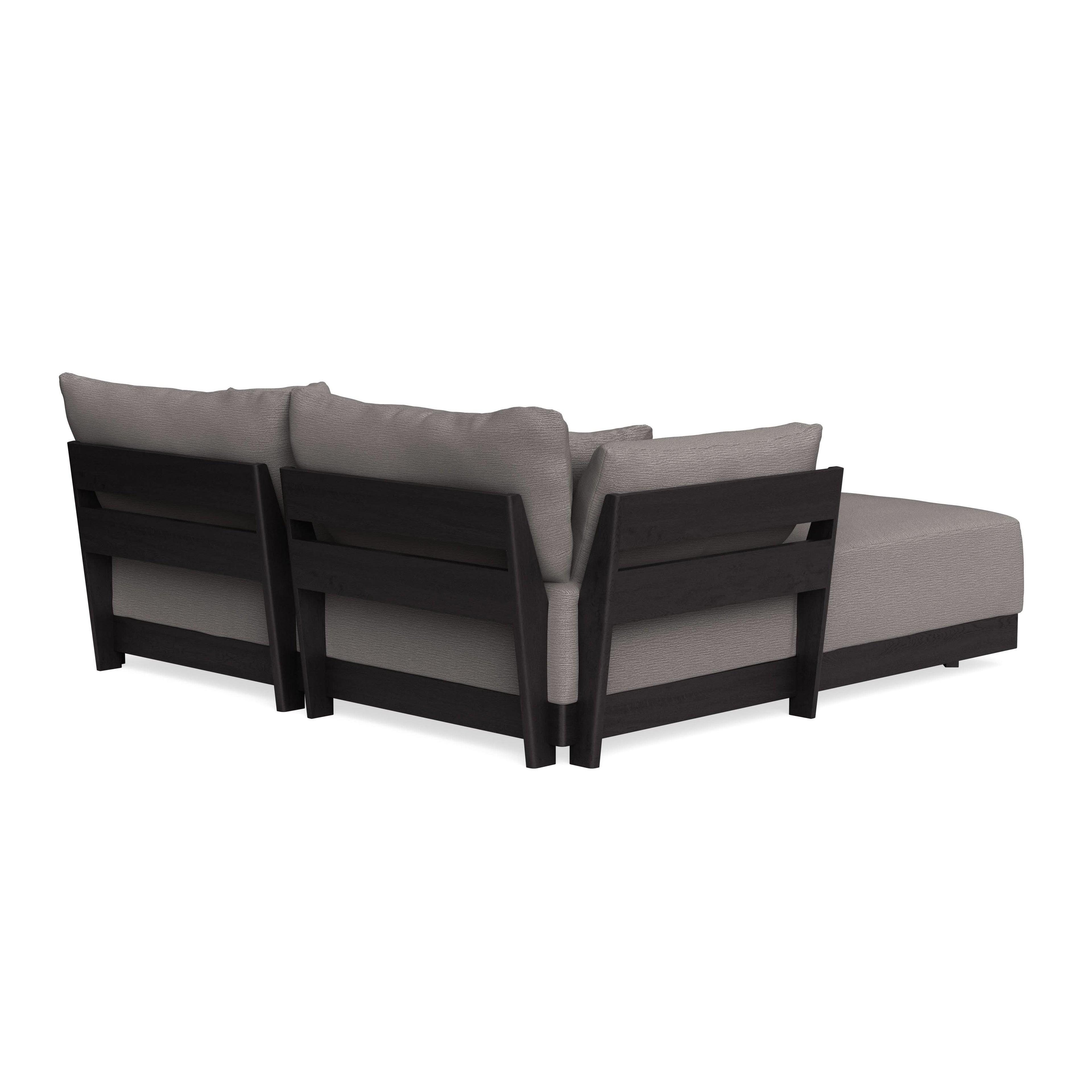 Modular Bondi Black 2-Seater Sectional in Cement | Classic Blend