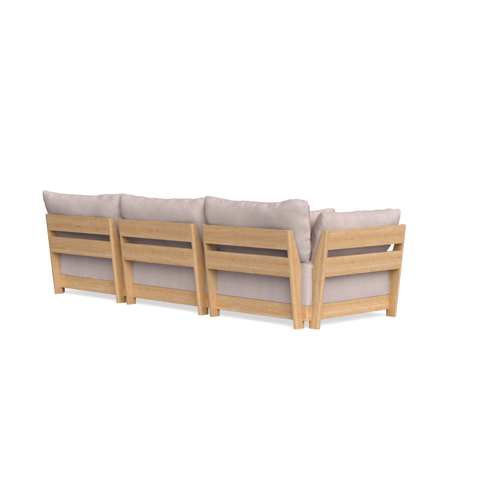 Modular Bondi Latte 3-Seater Sofa in Blush | Memory Foam Blend