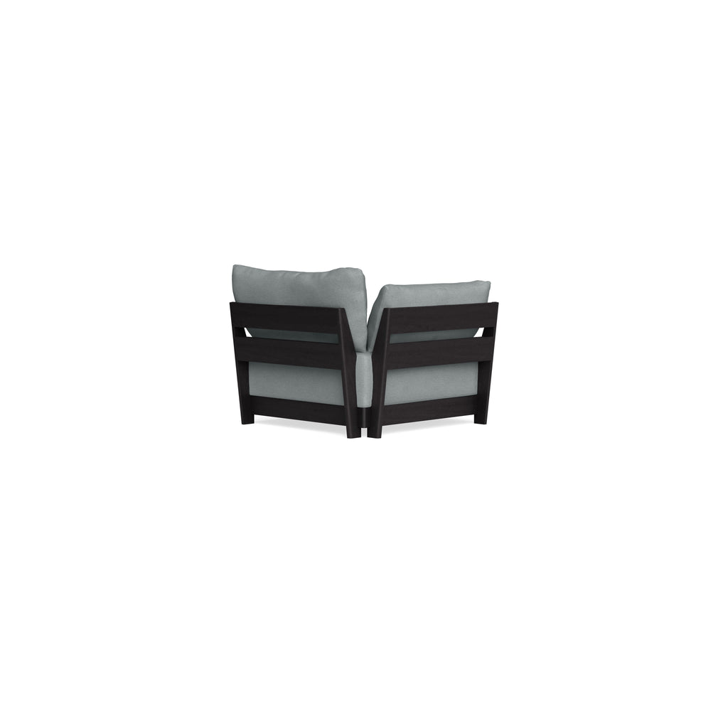 Modular Bondi Black End Chair in Light Steel | Memory Foam Blend