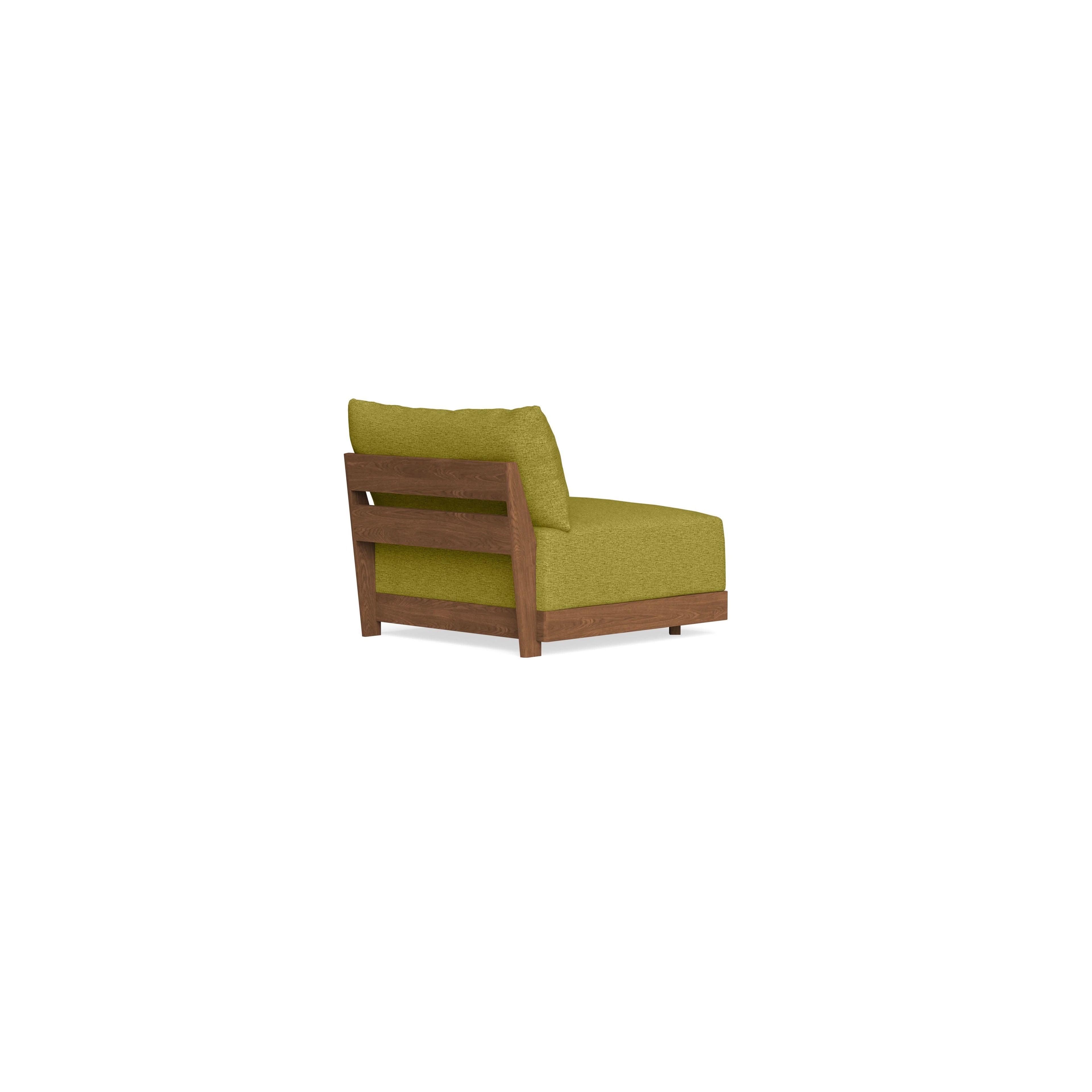 Modular Bondi Espresso Armless Chair in Avocado | Memory Foam Blend