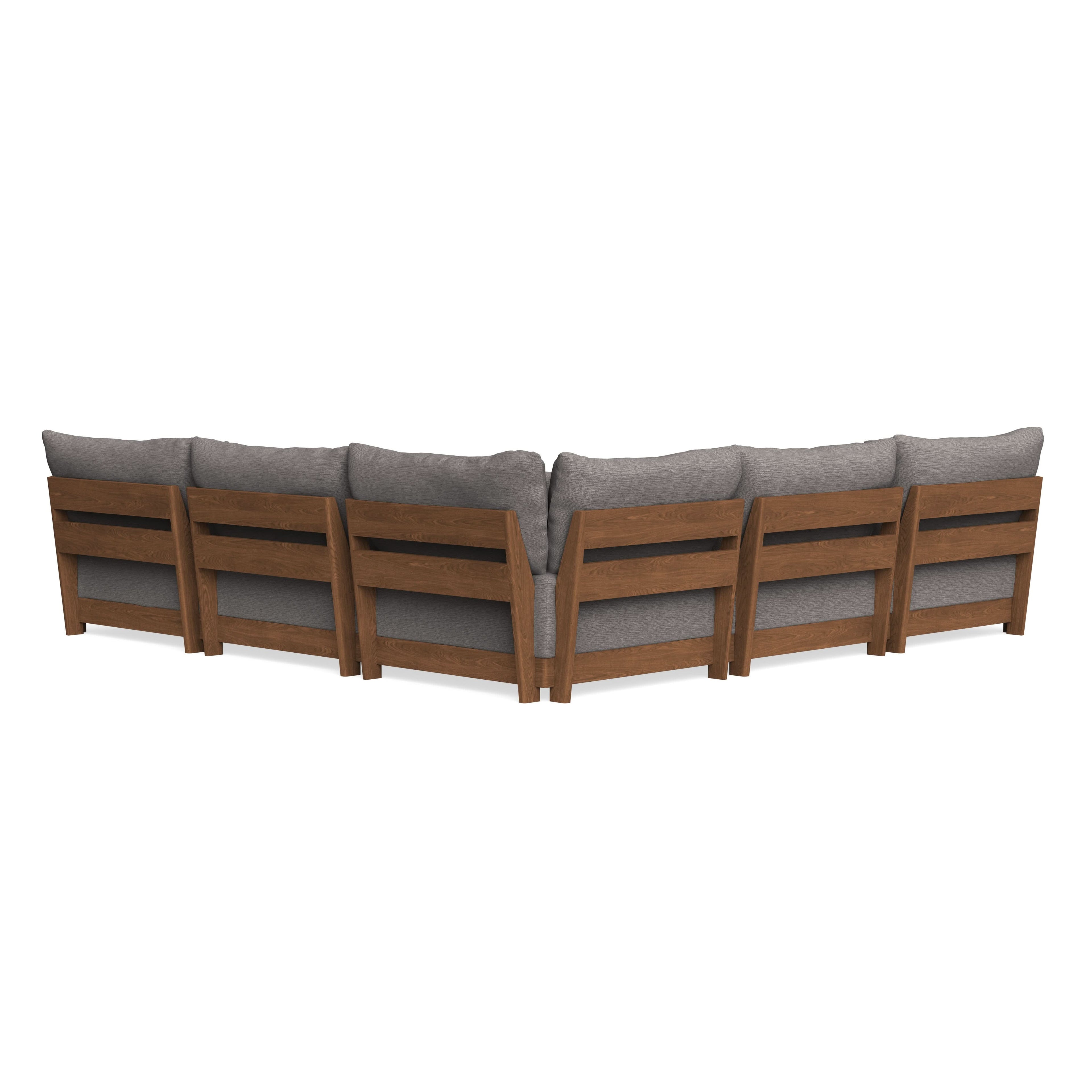 Modular Bondi Espresso 5-Seater Corner Sectional in Cement | Memory Foam Blend