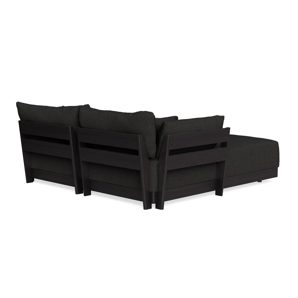 Modular Bondi Black 2-Seater Sectional in Peppercorn | Memory Foam Blend