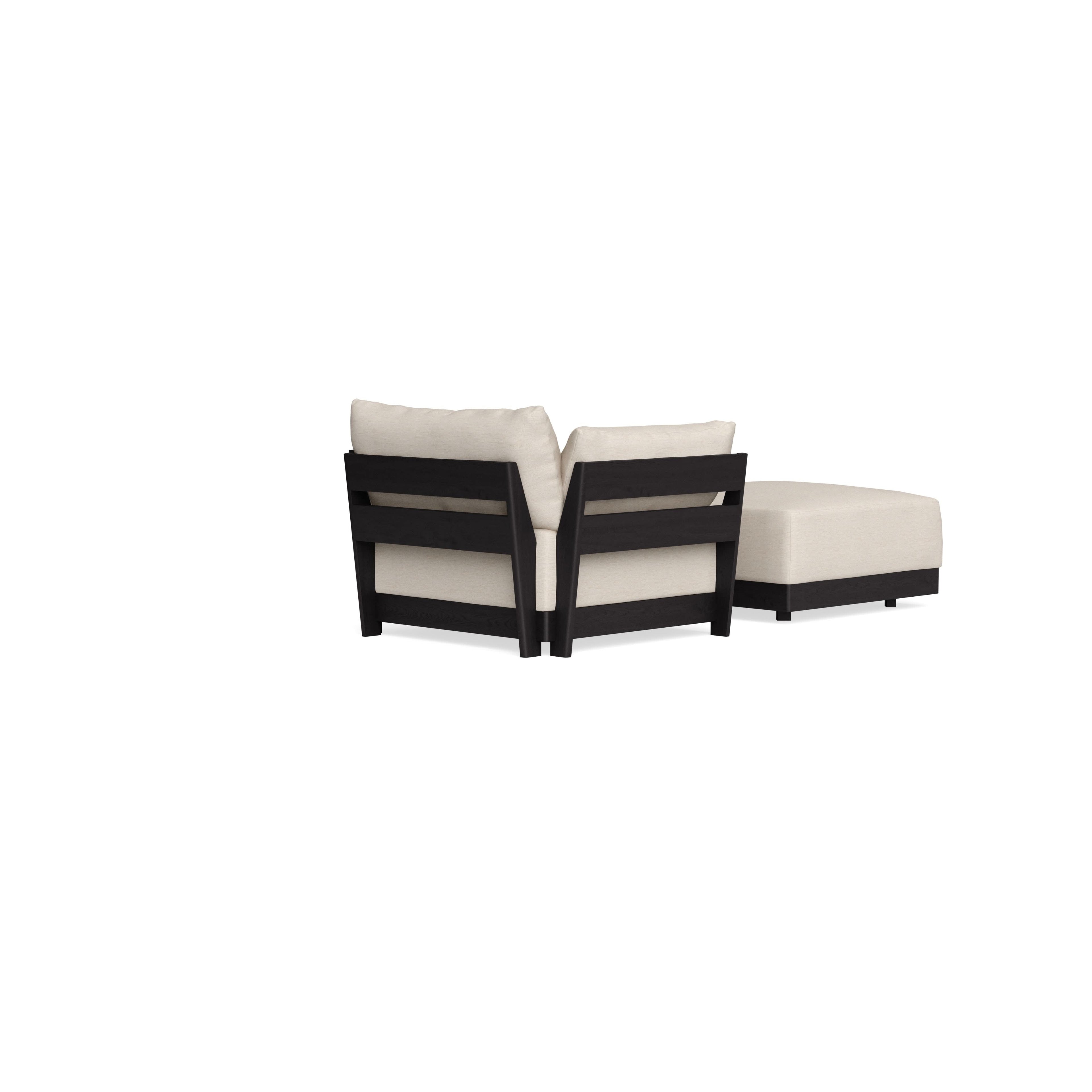 Modular Bondi Black Armchair + Ottoman in Seashell | Classic Blend