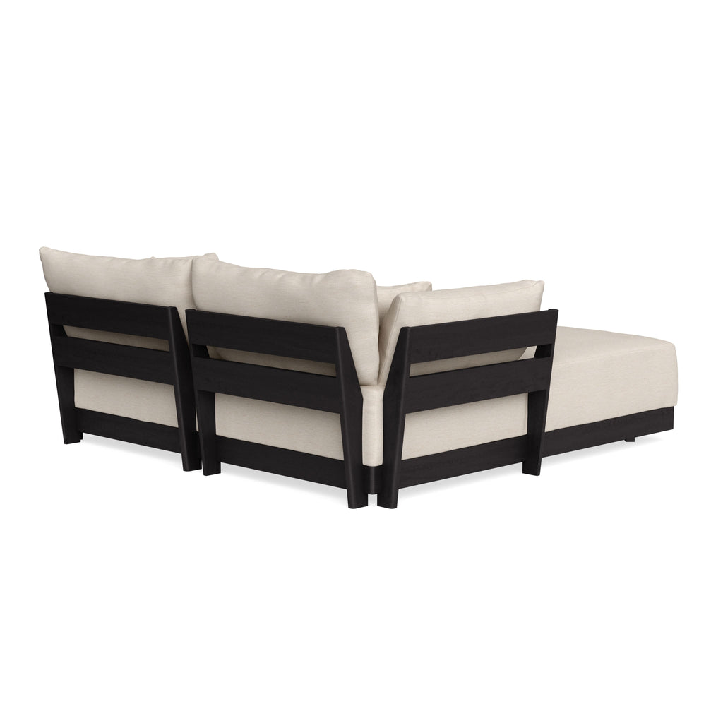 Modular Bondi Black 2-Seater Sectional in Seashell | Classic Blend