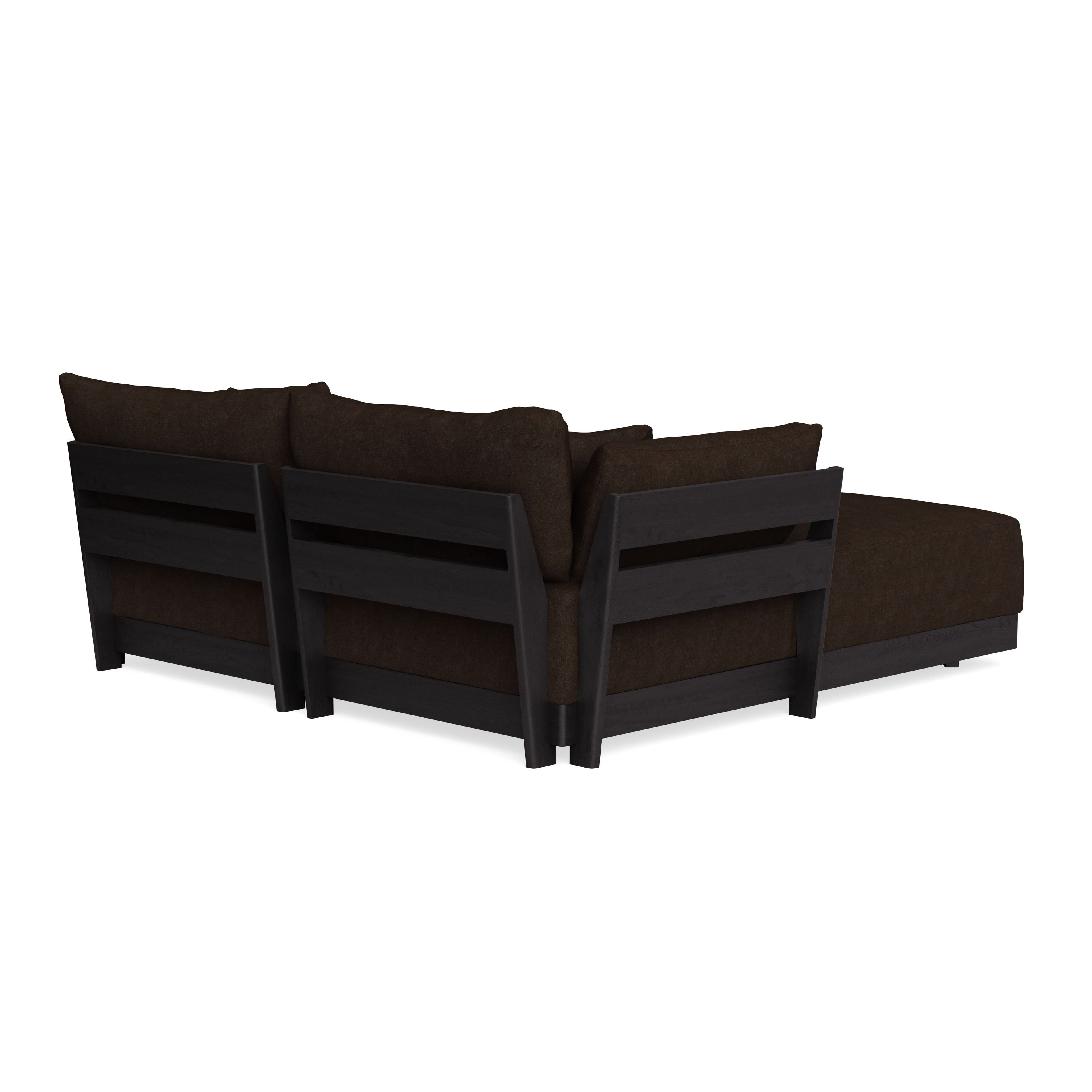Modular Bondi Black 2-Seater Sectional in Espresso | Memory Foam Blend