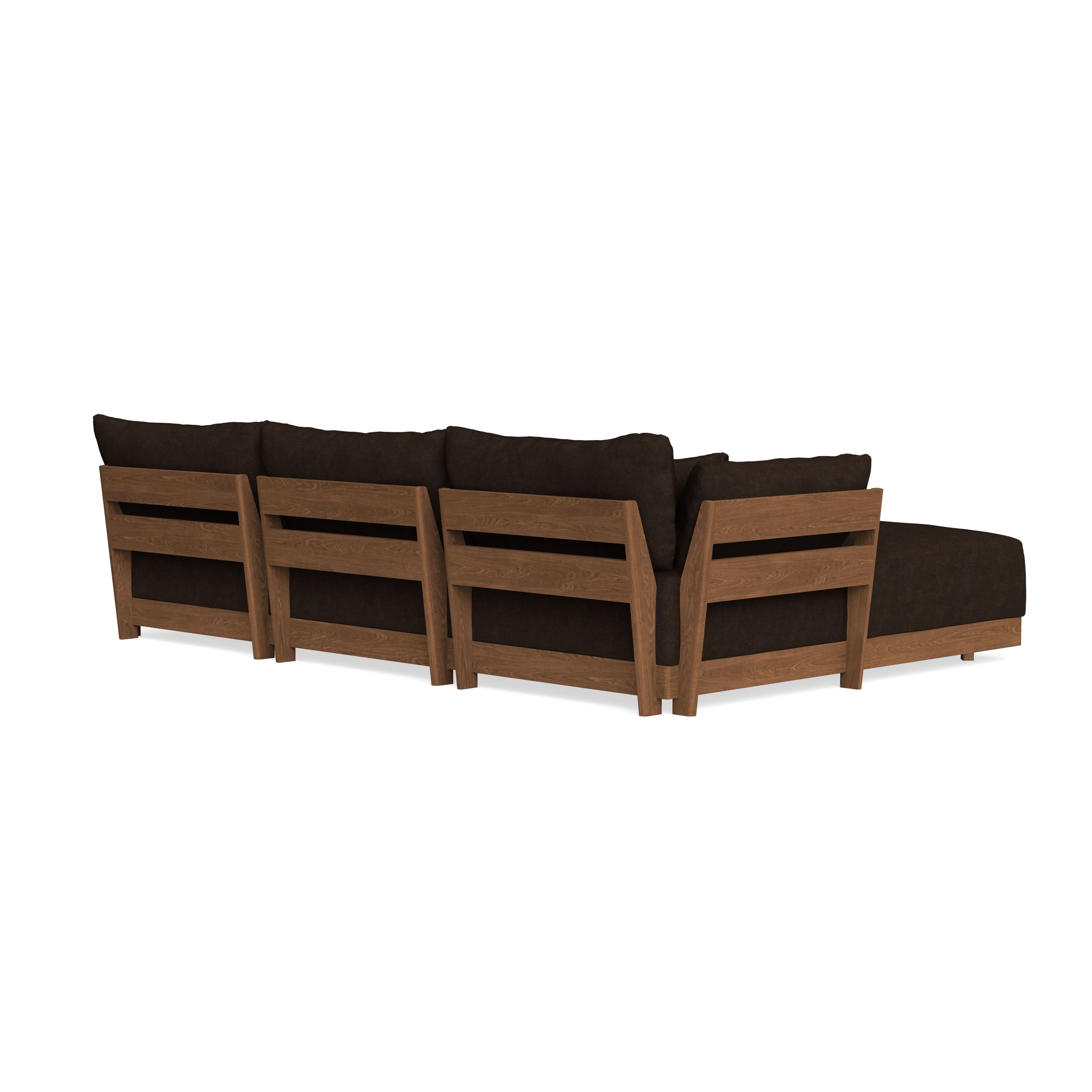 Modular Bondi Espresso 3-Seater Daybed Sofa Sectional in Espresso | Memory Foam Blend