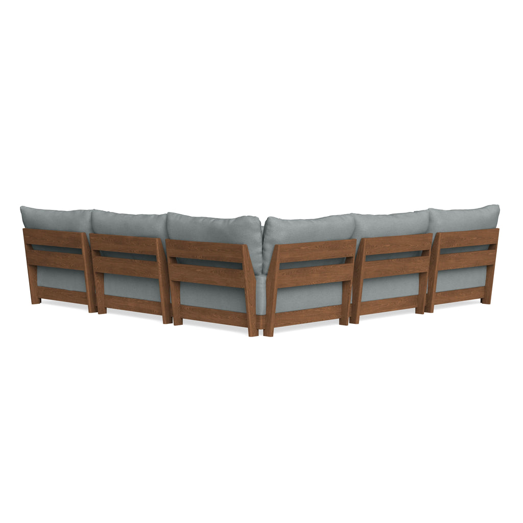Modular Bondi Espresso 5-Seater Corner Sectional in Light Steel | Memory Foam Blend