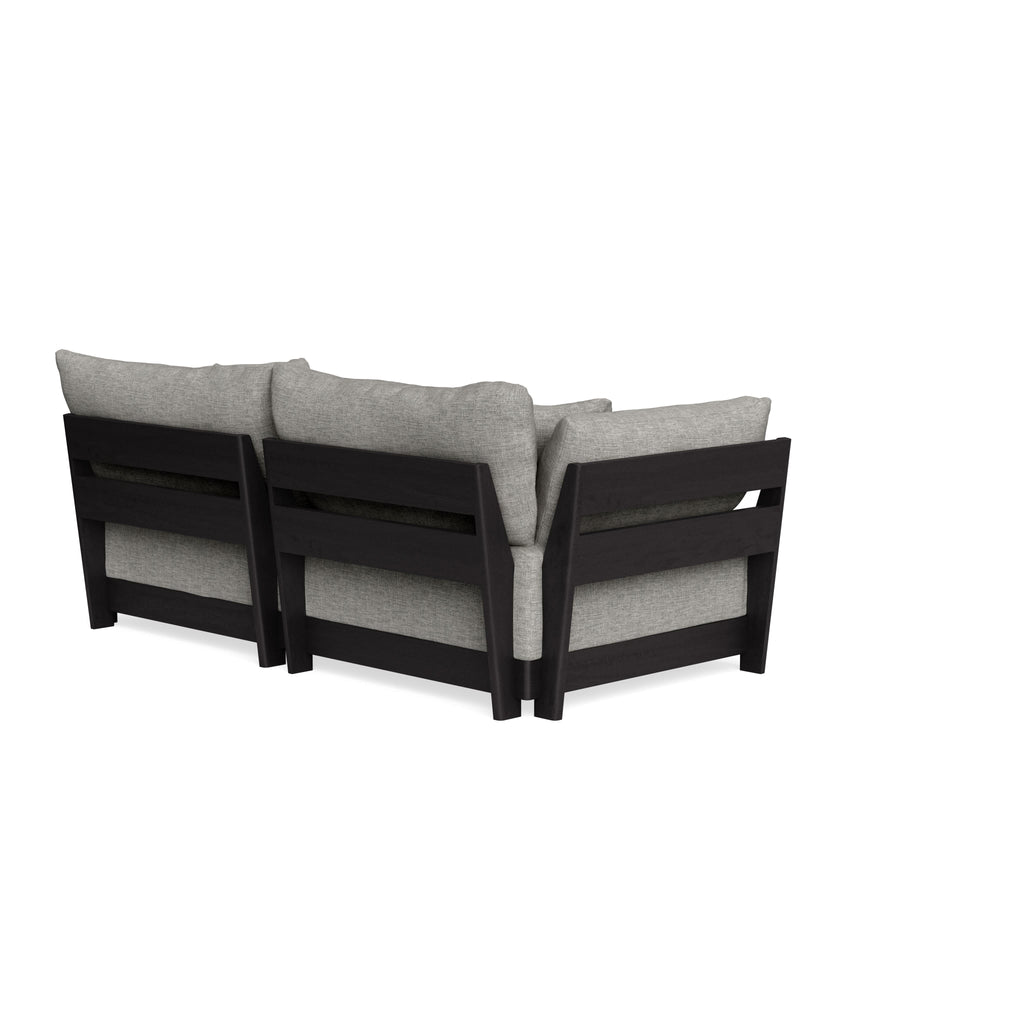 Modular Bondi Black 2-Seater Sofa in Fog | Classic Blend