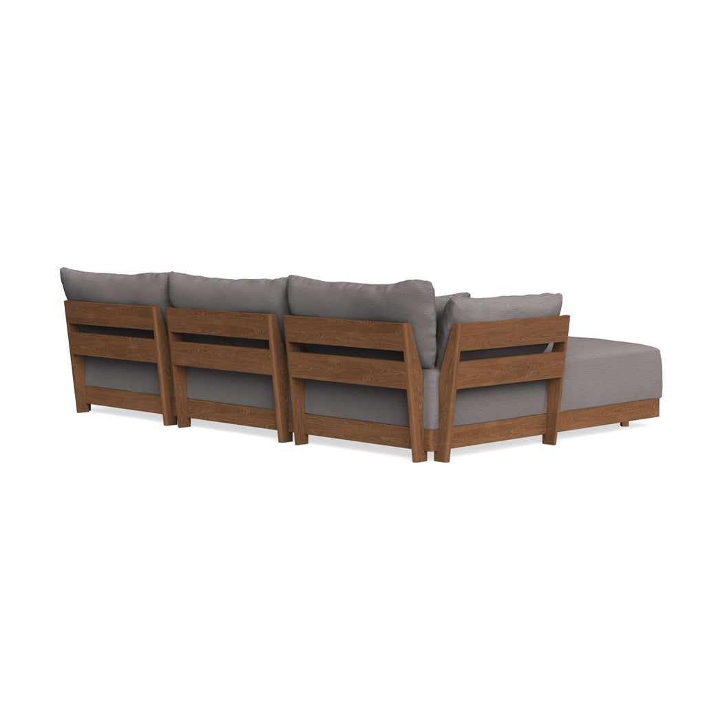 Modular Bondi Espresso 3-Seater Daybed Sofa Sectional in Cement | Memory Foam Blend