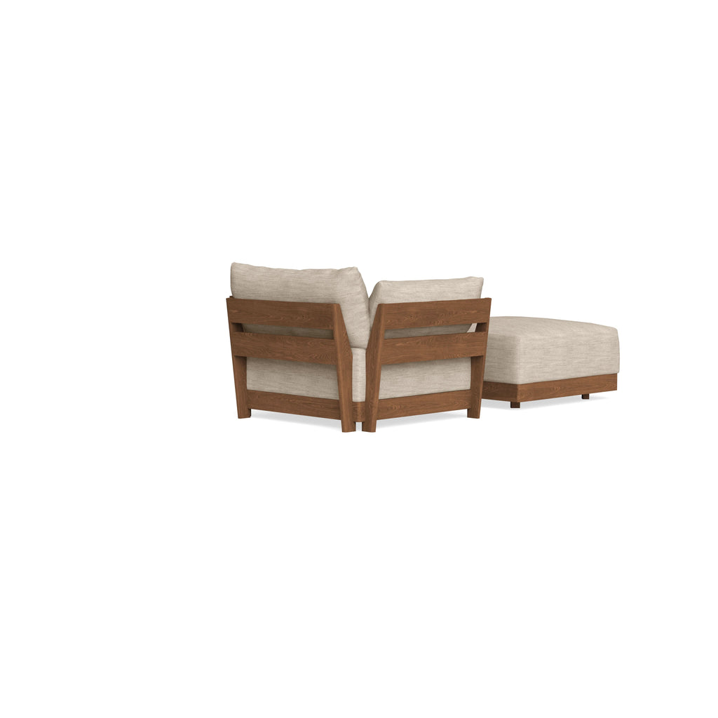 Modular Bondi Espresso Armchair + Ottoman in Wheat | Classic Blend