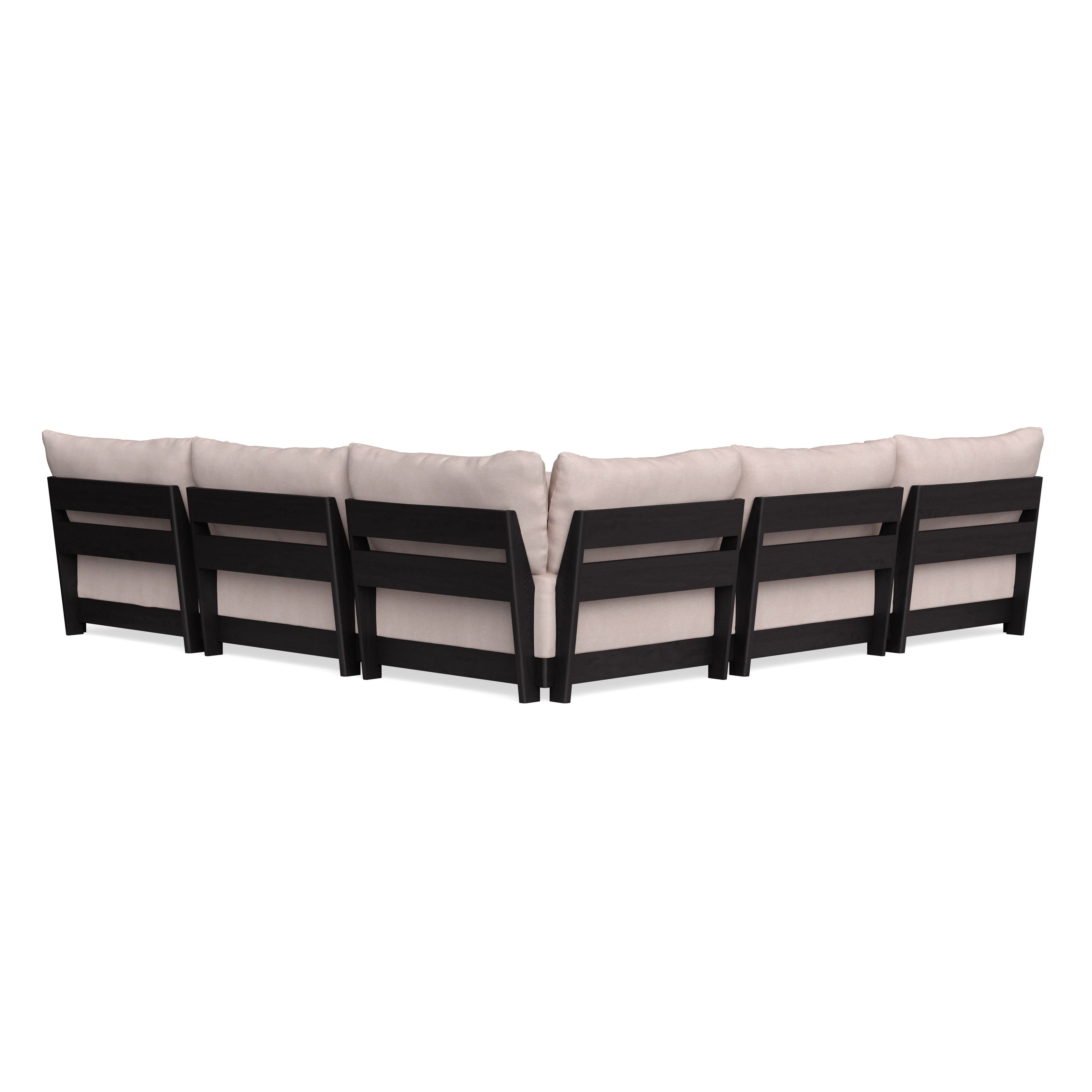 Modular Bondi Black 5-Seater Corner Sectional in Blush | Memory Foam Blend