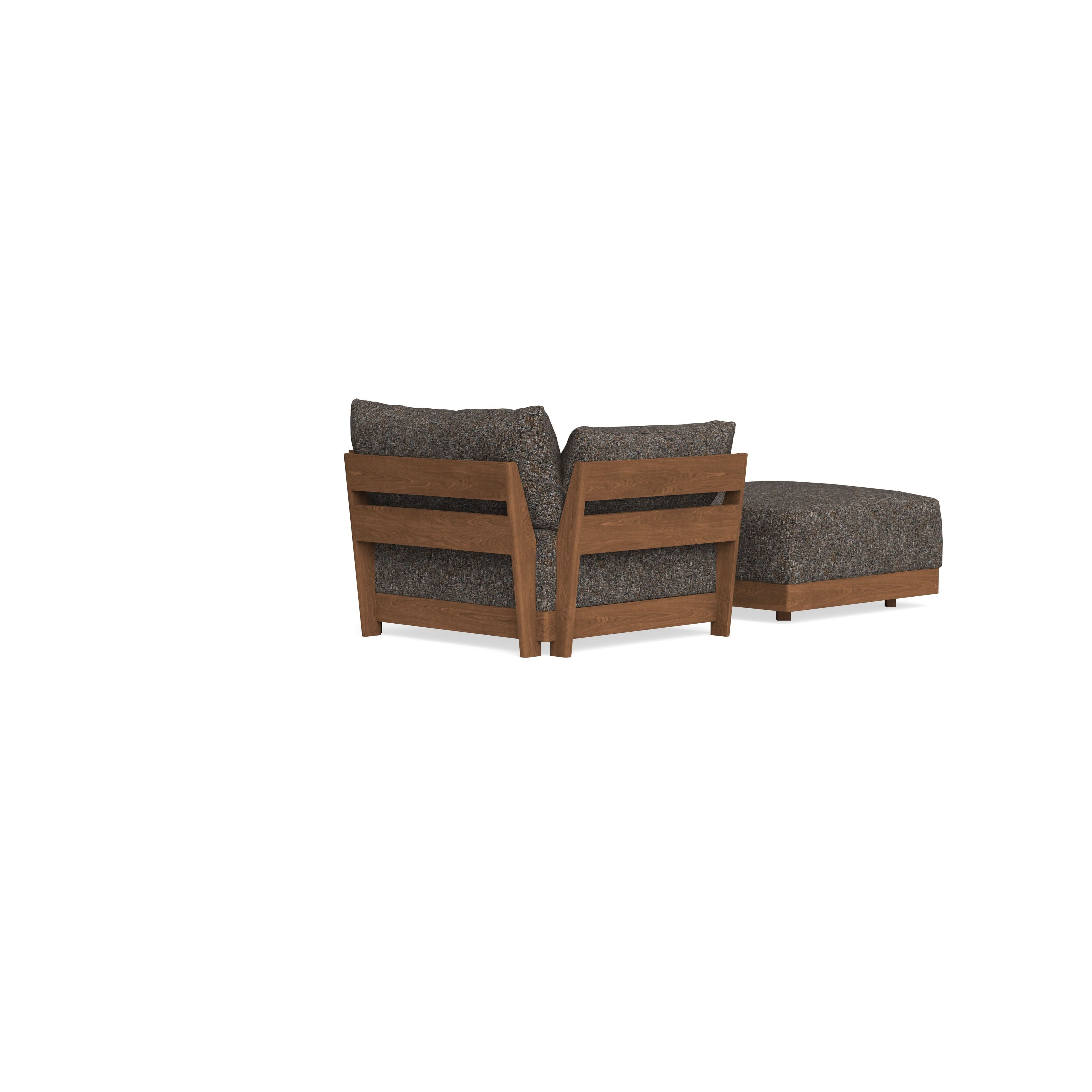 Modular Bondi Espresso Armchair + Ottoman in Eclipse | Memory Foam Blend
