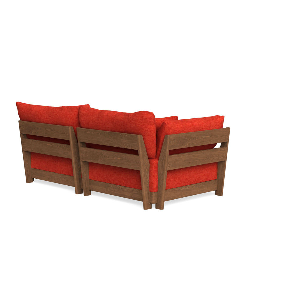 Modular Bondi Espresso 2-Seater Sofa in Poppy Orange | Classic Blend