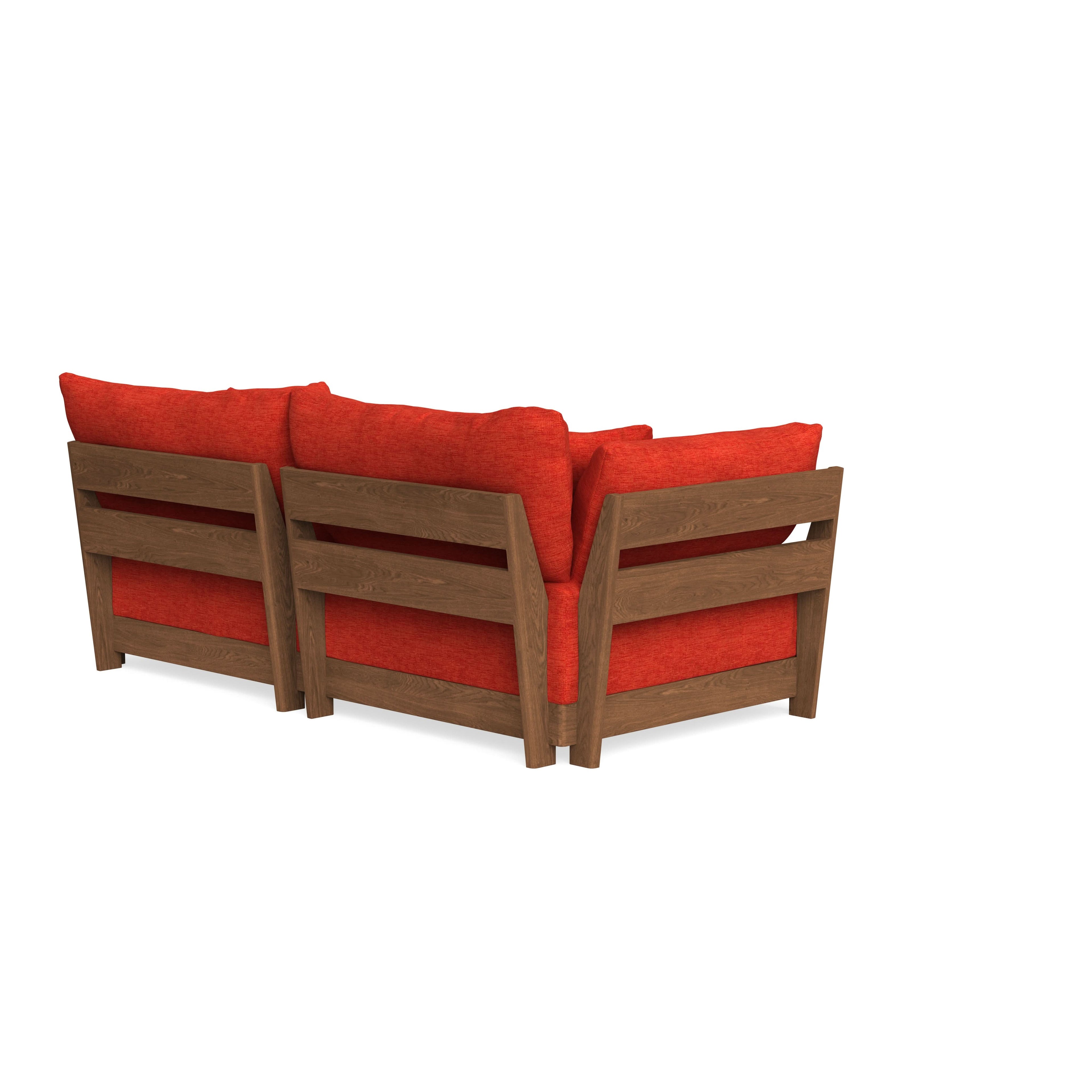 Modular Bondi Espresso 2-Seater Sofa in Poppy Orange | Classic Blend