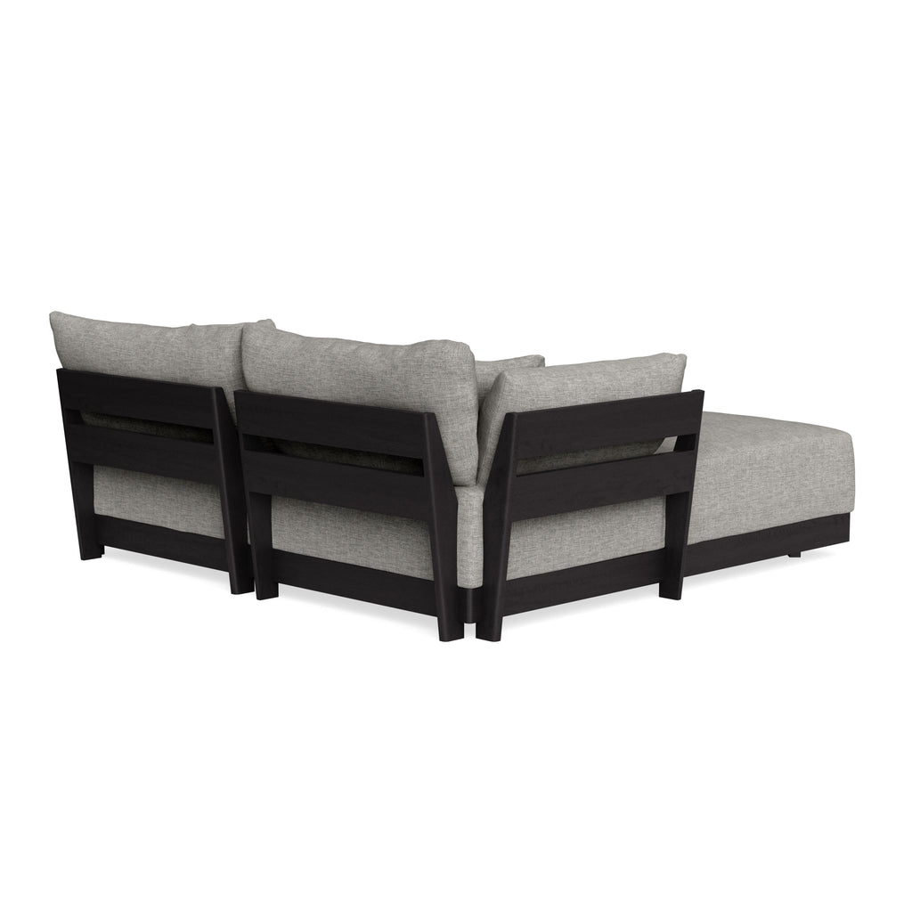 Modular Bondi Black 2-Seater Sectional in Fog | Classic Blend