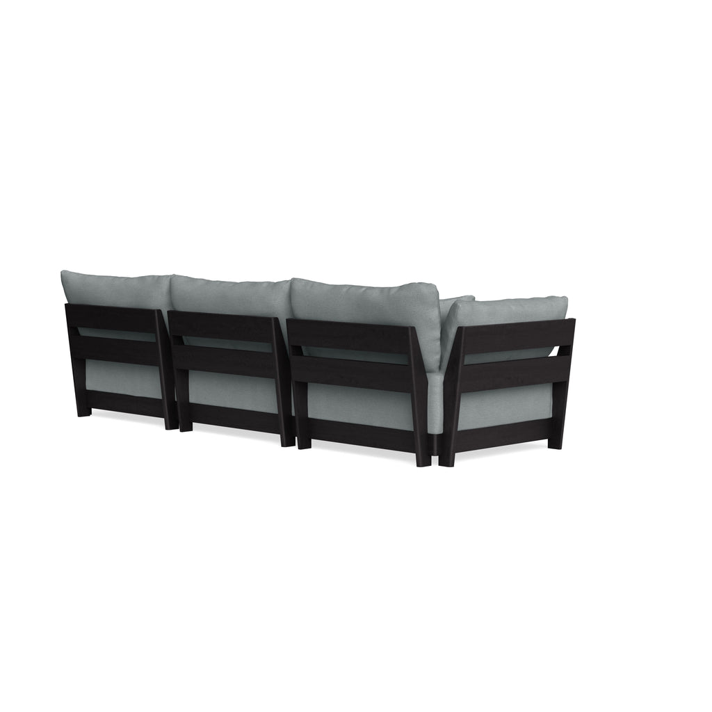 Modular Bondi Black 3-Seater Sofa in Light Steel | Memory Foam Blend