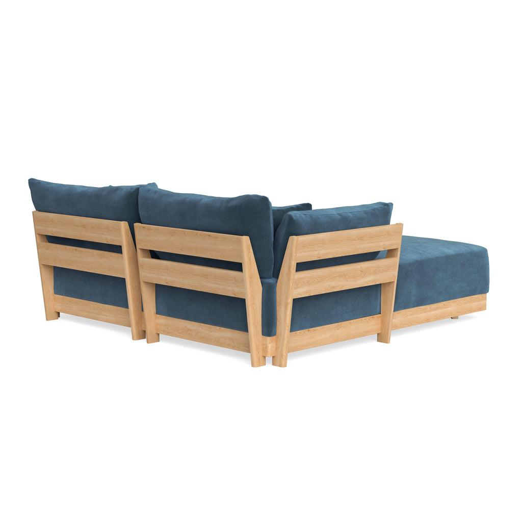 Modular Bondi Latte 2-Seater Sectional in Oxford Blue | Classic Blend