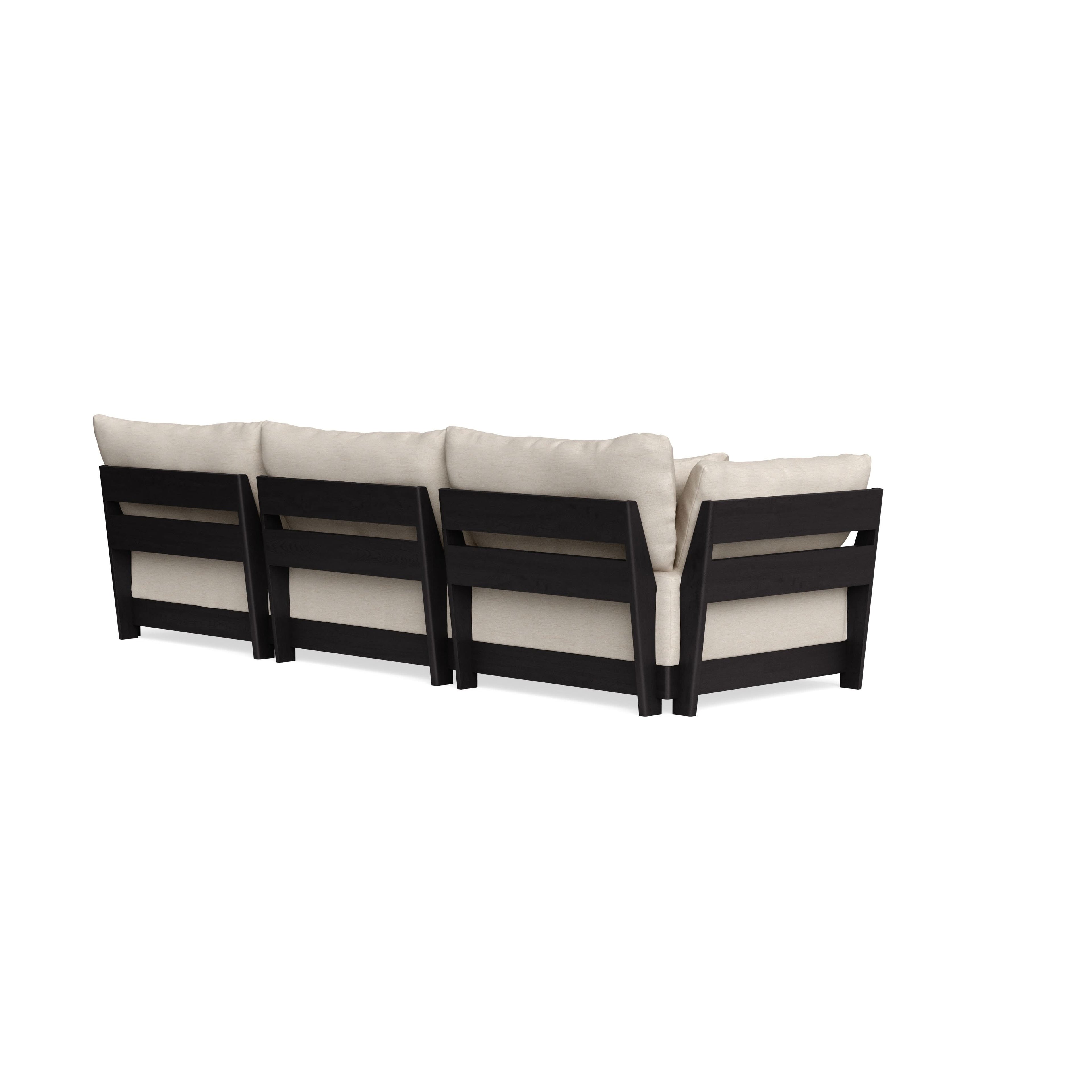 Modular Bondi Black 3-Seater Sofa in Seashell | Memory Foam Blend