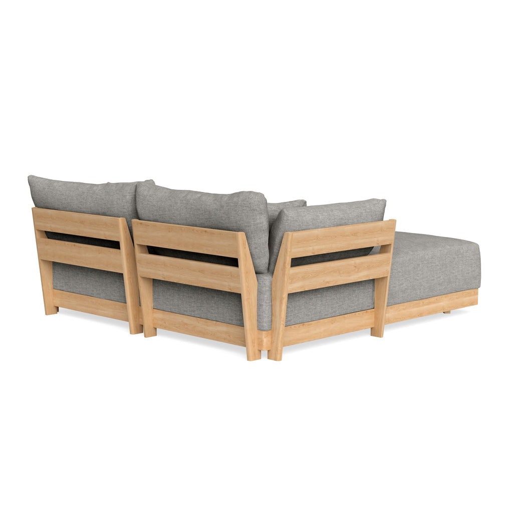 Modular Bondi Latte 2-Seater Sectional in Fog | Memory Foam Blend