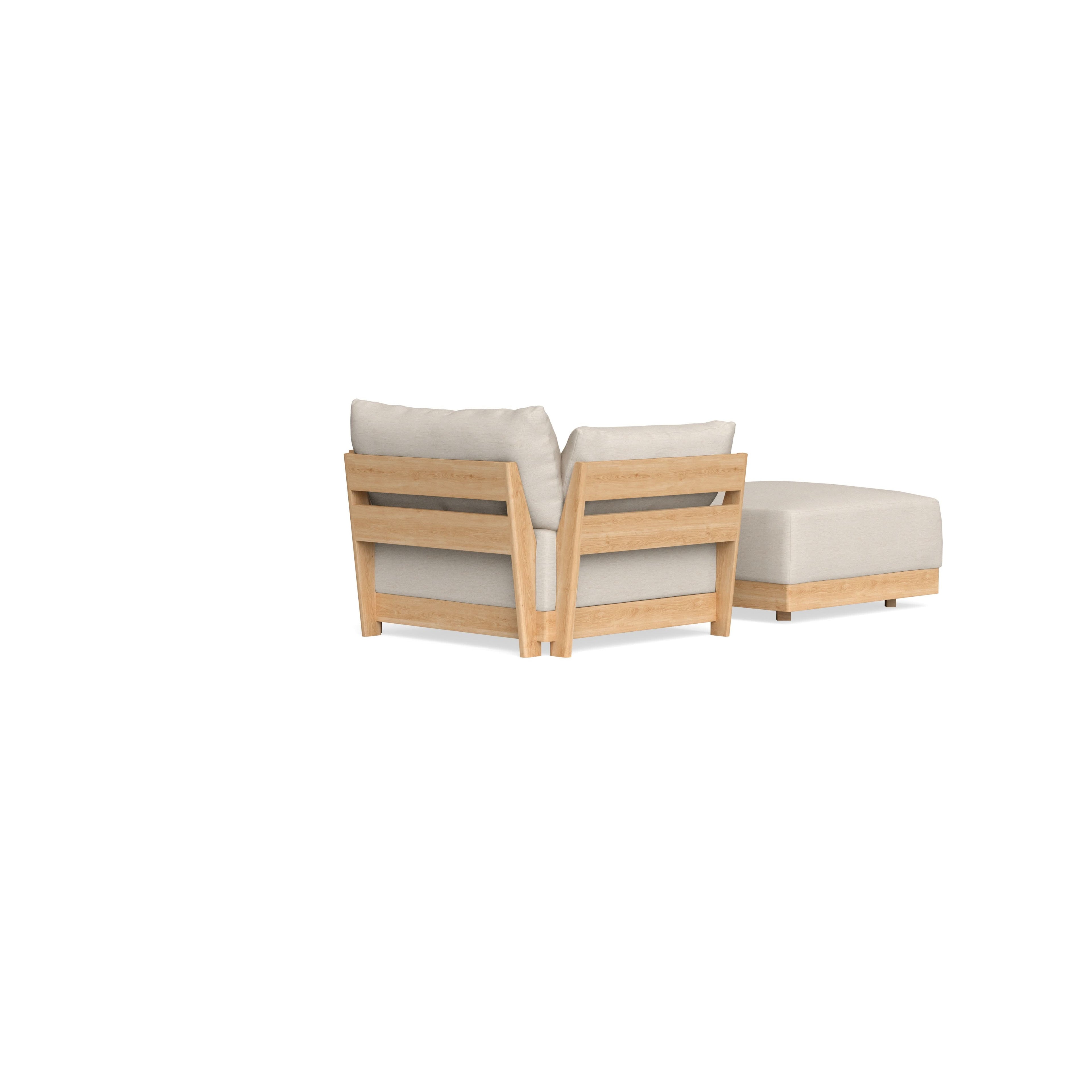Modular Bondi Latte Armchair + Ottoman in Seashell | Classic Blend