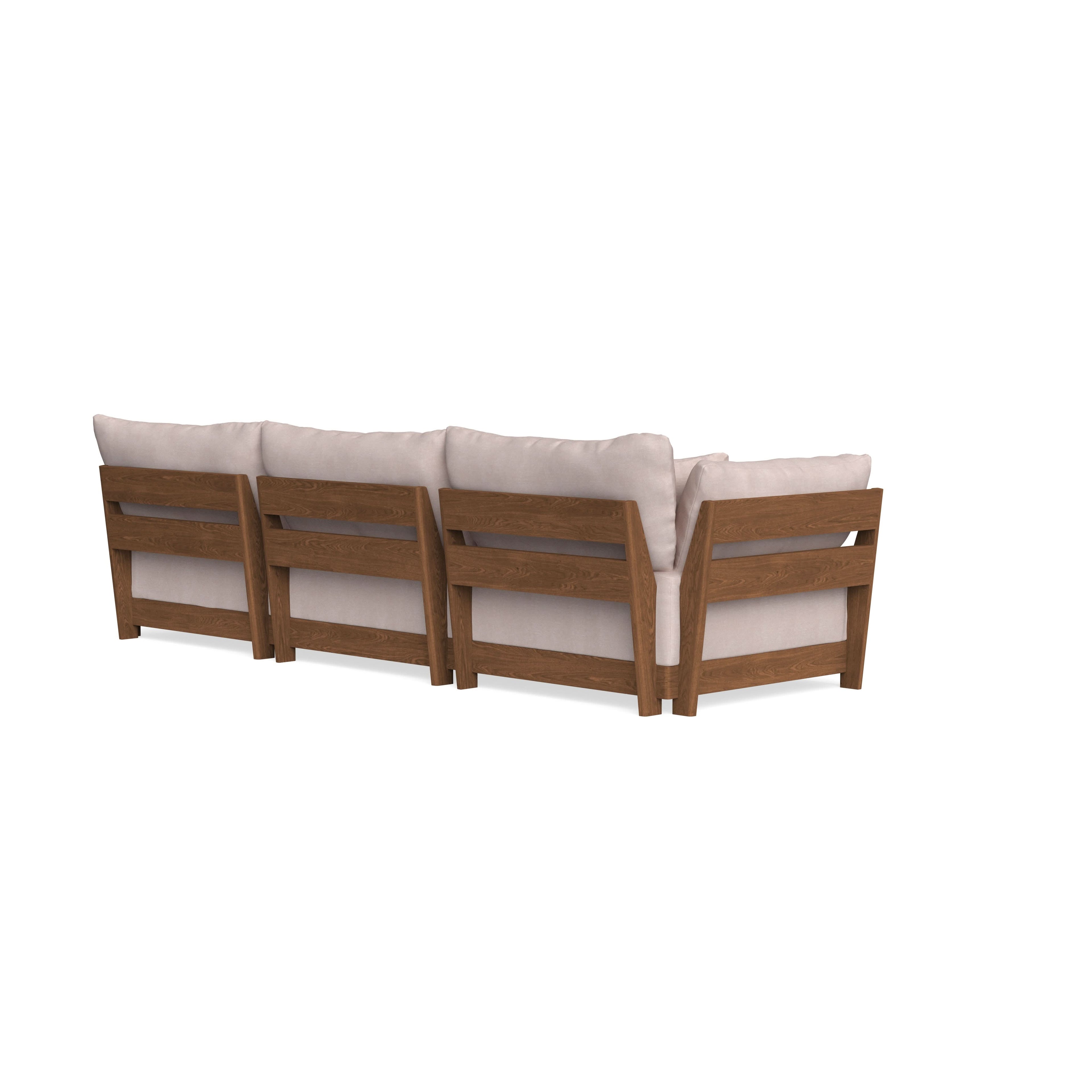 Modular Bondi Espresso 3-Seater Sofa in Blush | Memory Foam Blend