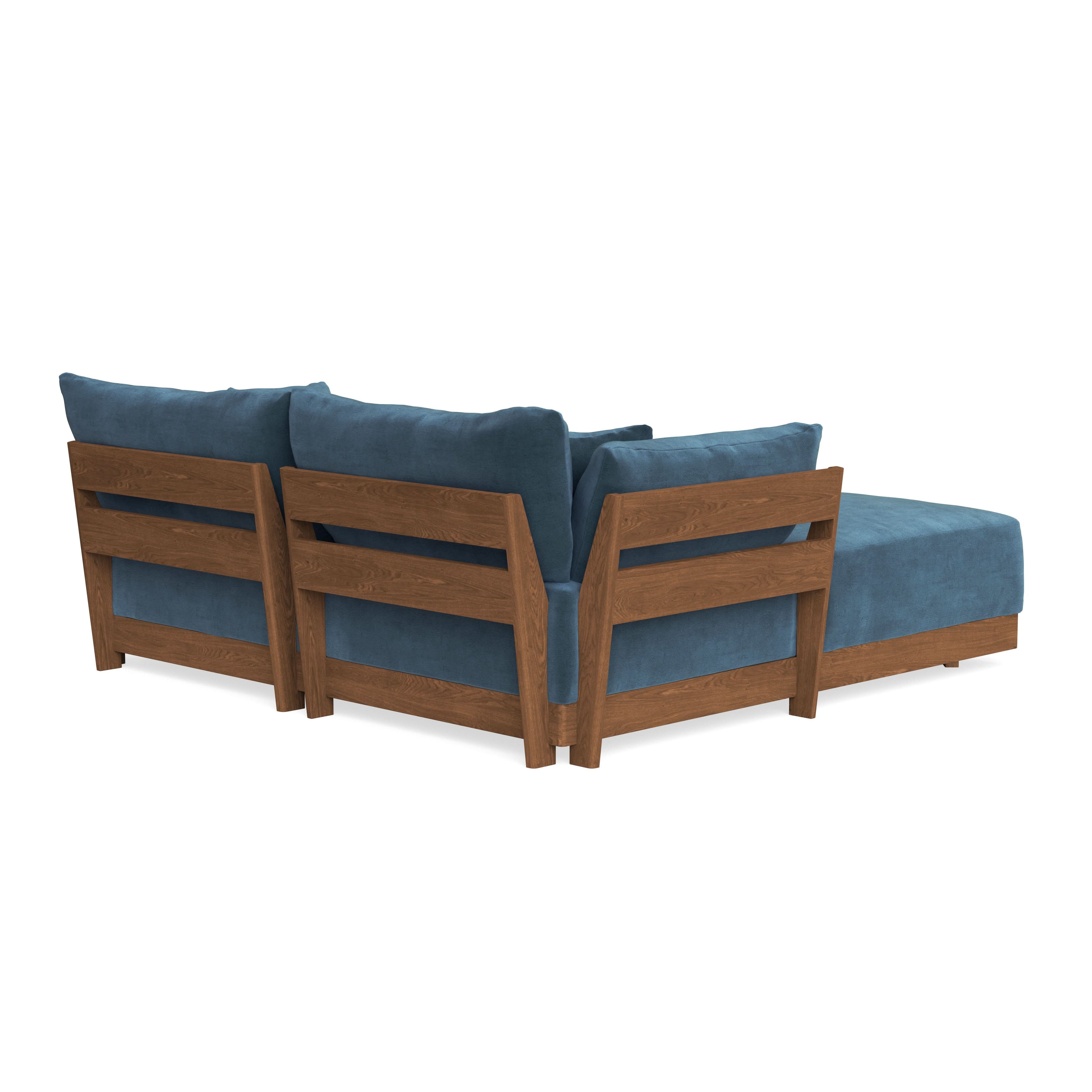Modular Bondi Espresso 2-Seater Sectional in Oxford Blue | Classic Blend