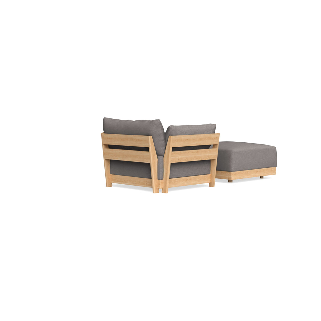 Modular Bondi Latte Armchair + Ottoman in Cement | Memory Foam Blend