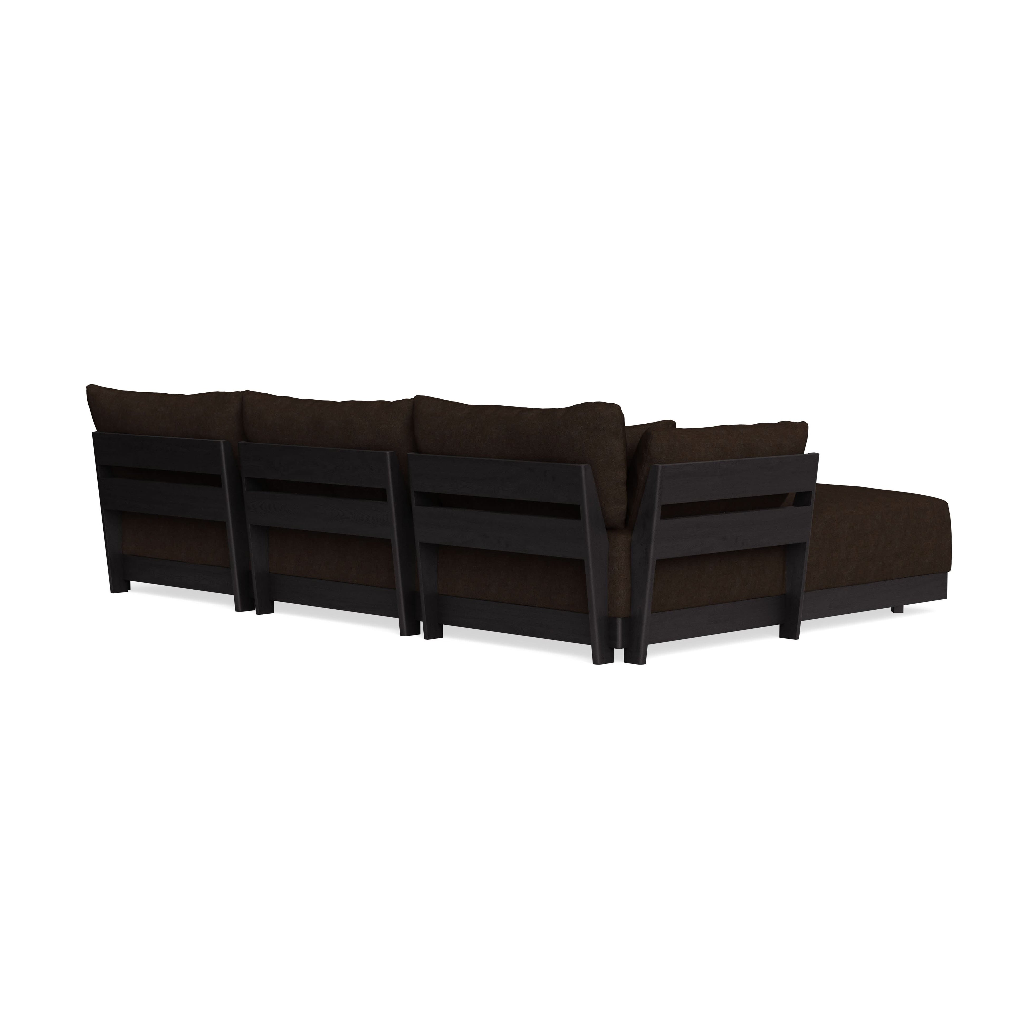 Modular Bondi Black 3-Seater U-Sectional in Espresso | Classic Blend