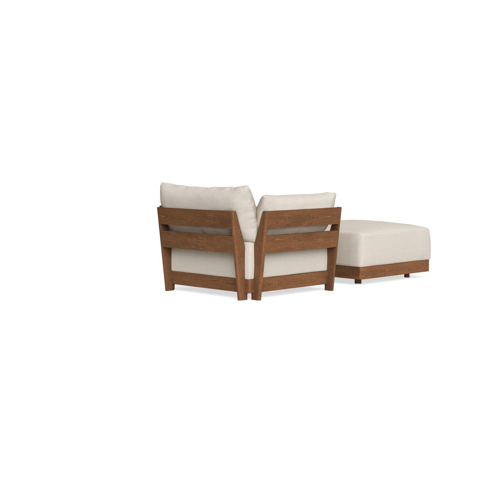 Modular Bondi Espresso Armchair + Ottoman in Seashell | Classic Blend