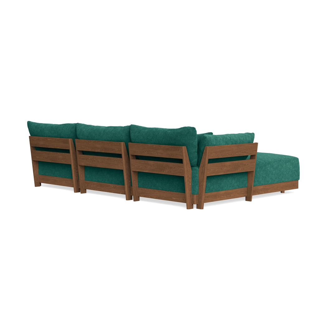 Modular Bondi Espresso 3-Seater U-Sectional in Jade Green | Classic Blend