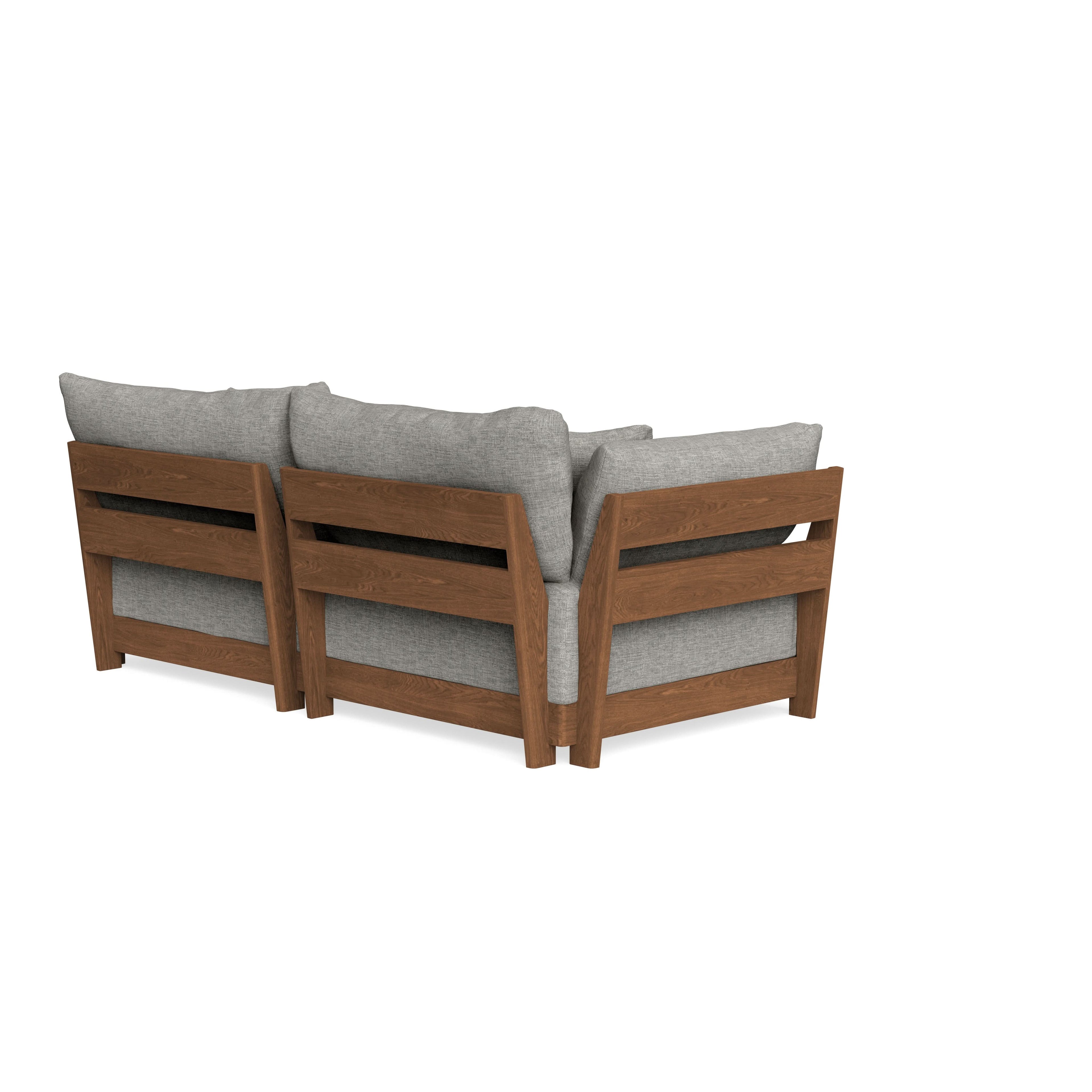 Modular Bondi Espresso 2-Seater Sofa in Fog | Memory Foam Blend