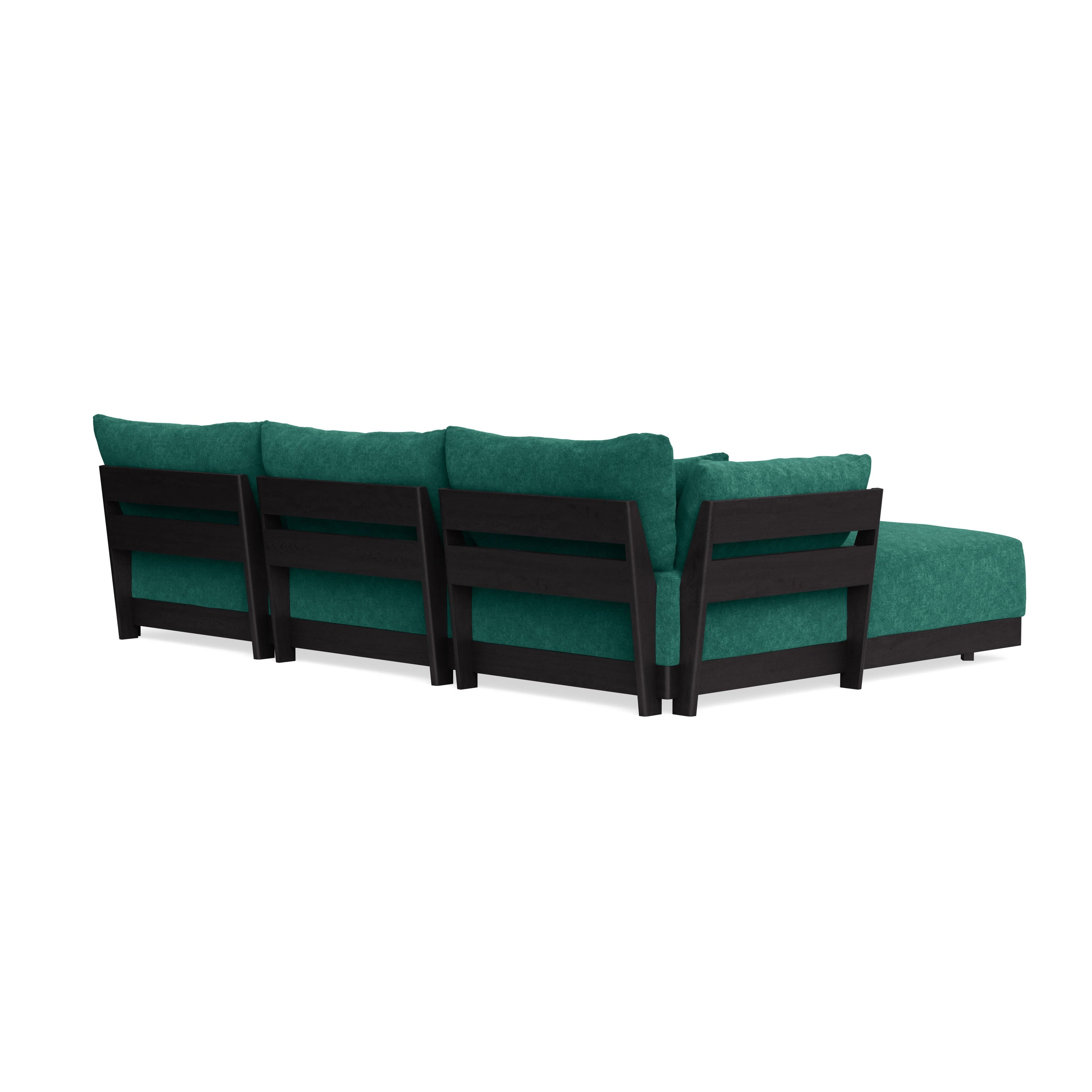 Modular Bondi Black 3-Seater Sectional in Jade Green | Classic Blend