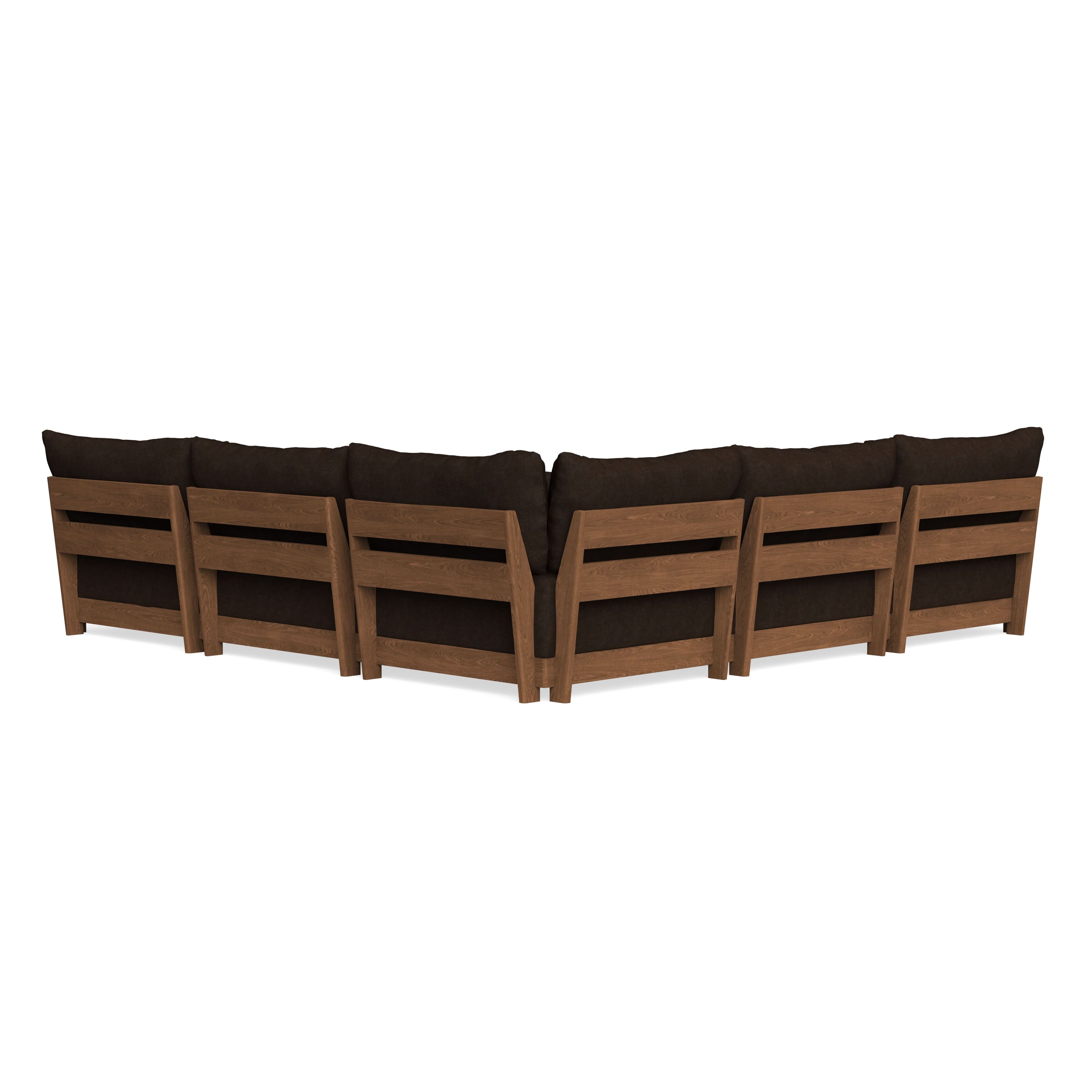 Modular Bondi Espresso 5-Seater Corner Sectional + Ottoman in Espresso | Memory Foam Blend