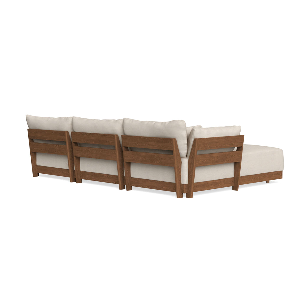 Modular Bondi Espresso 3-Seater Daybed Sofa Sectional in Seashell | Memory Foam Blend
