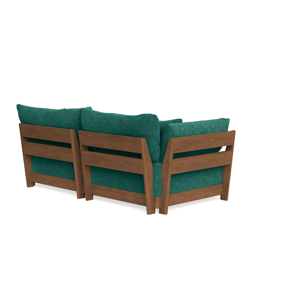 Modular Bondi Espresso 2-Seater Sofa in Jade Green | Memory Foam Blend