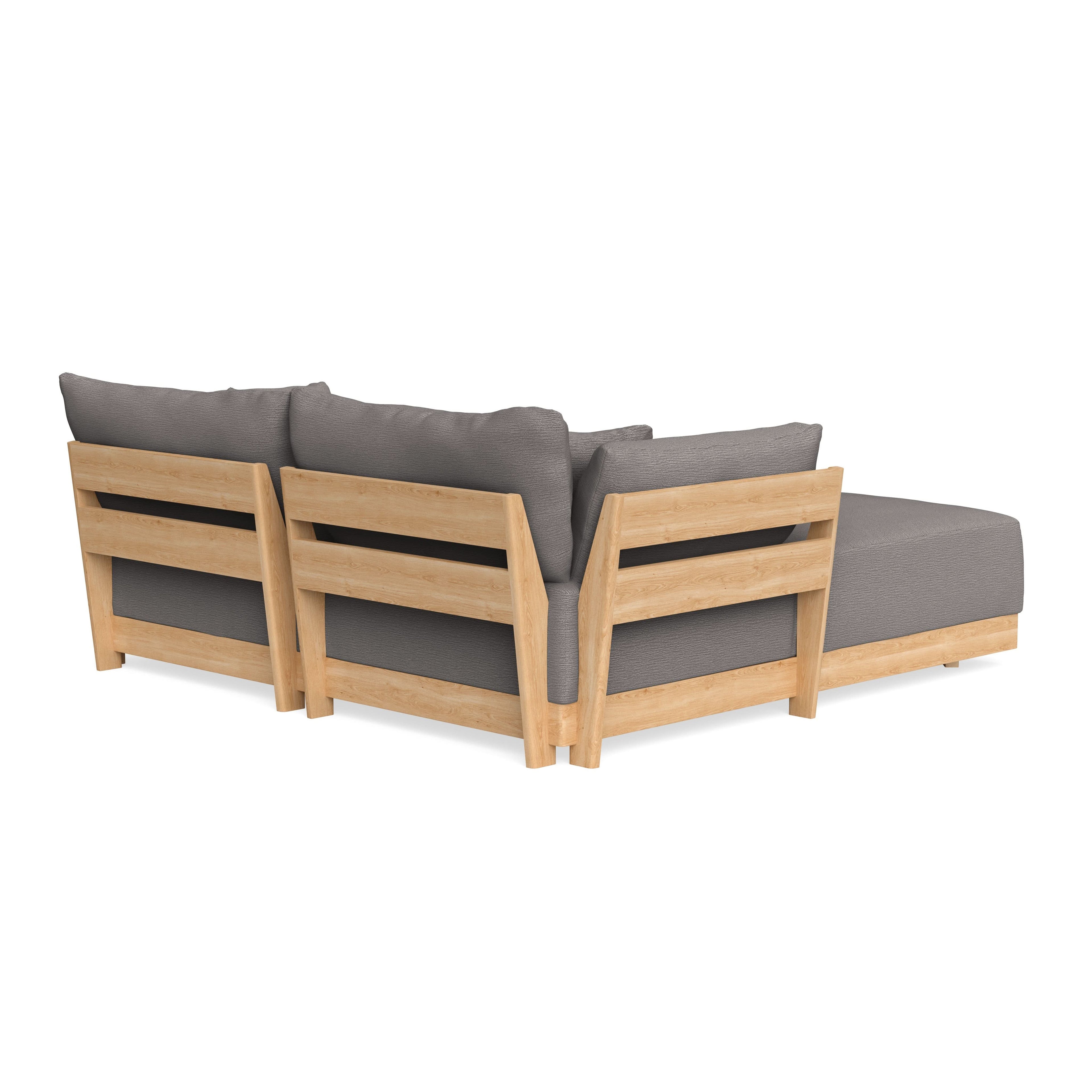 Modular Bondi Latte 2-Seater Sectional in Cement | Memory Foam Blend