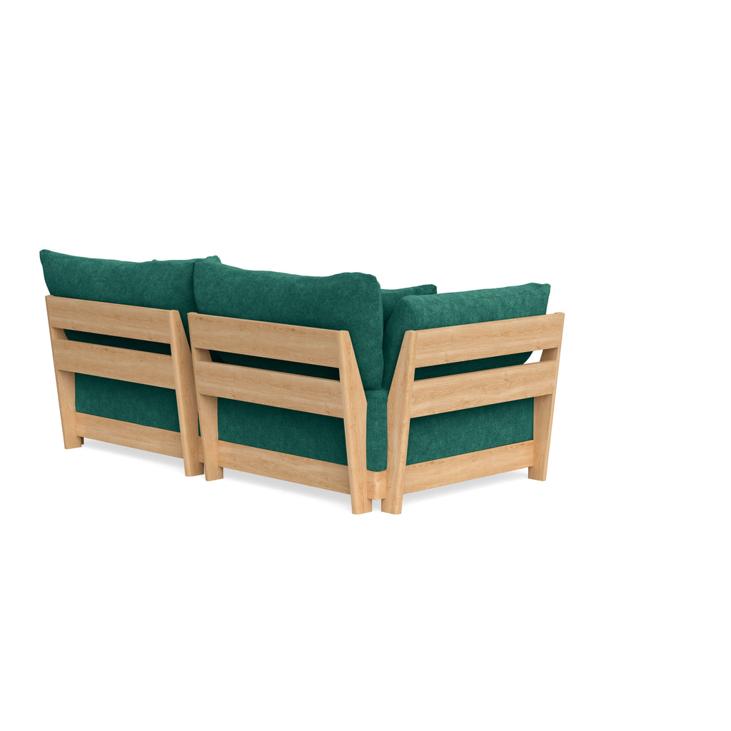 Modular Bondi Latte 2-Seater Sofa in Jade Green | Memory Foam Blend