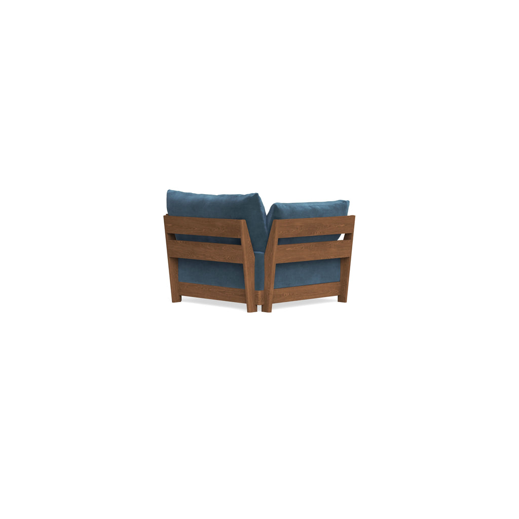 Modular Bondi Espresso Armchair in Oxford Blue | Memory Foam Blend