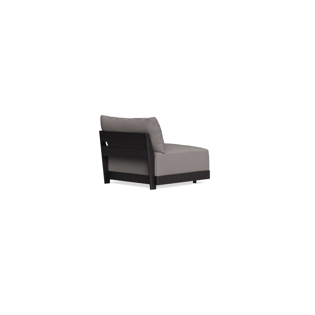Modular Bondi Black Armless Chair in Cement | Memory Foam Blend