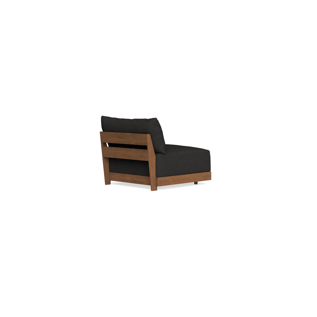 Modular Bondi Espresso Armless Chair in Peppercorn | Memory Foam Blend
