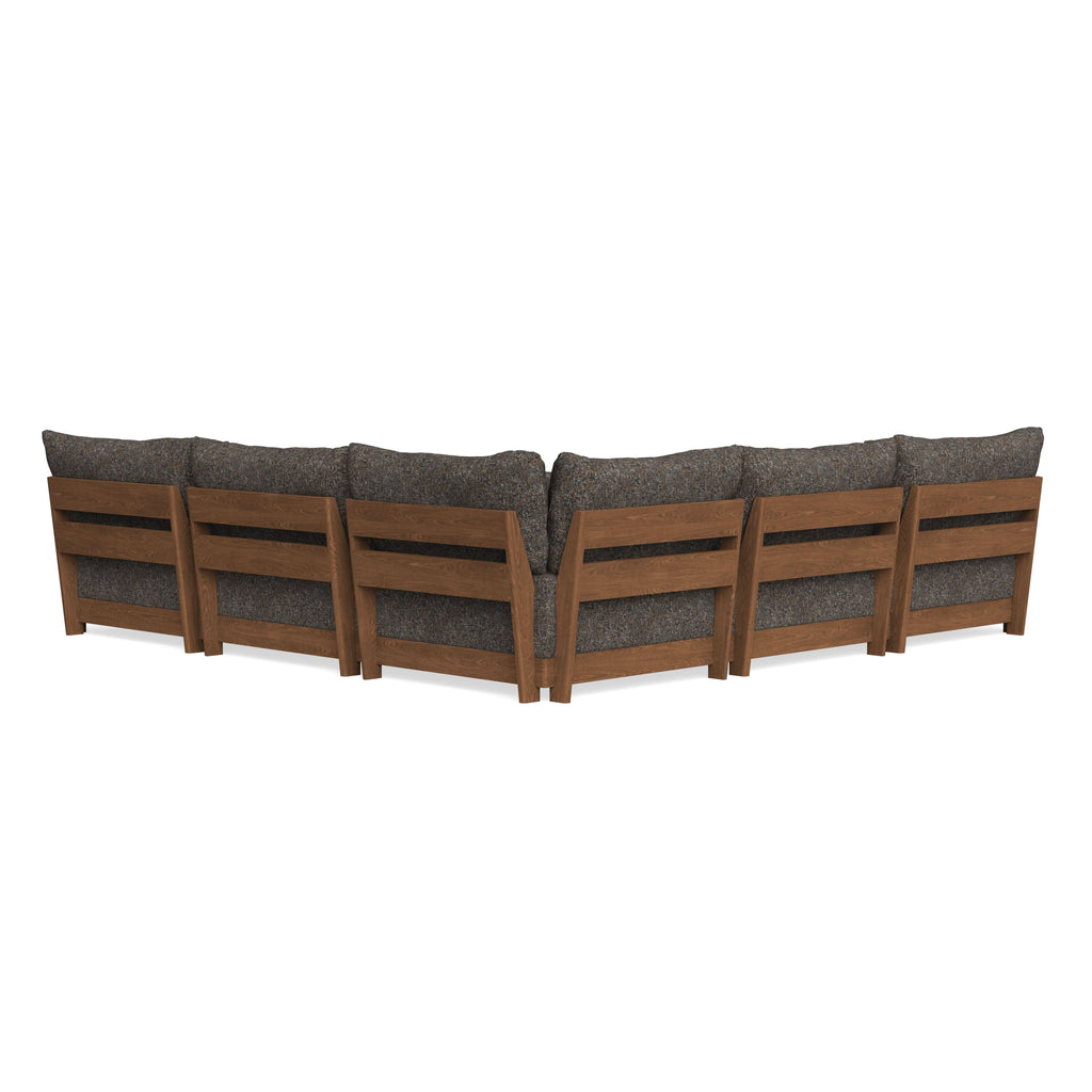 Modular Bondi Espresso 5-Seater Corner Sectional + Ottoman in Eclipse | Memory Foam Blend
