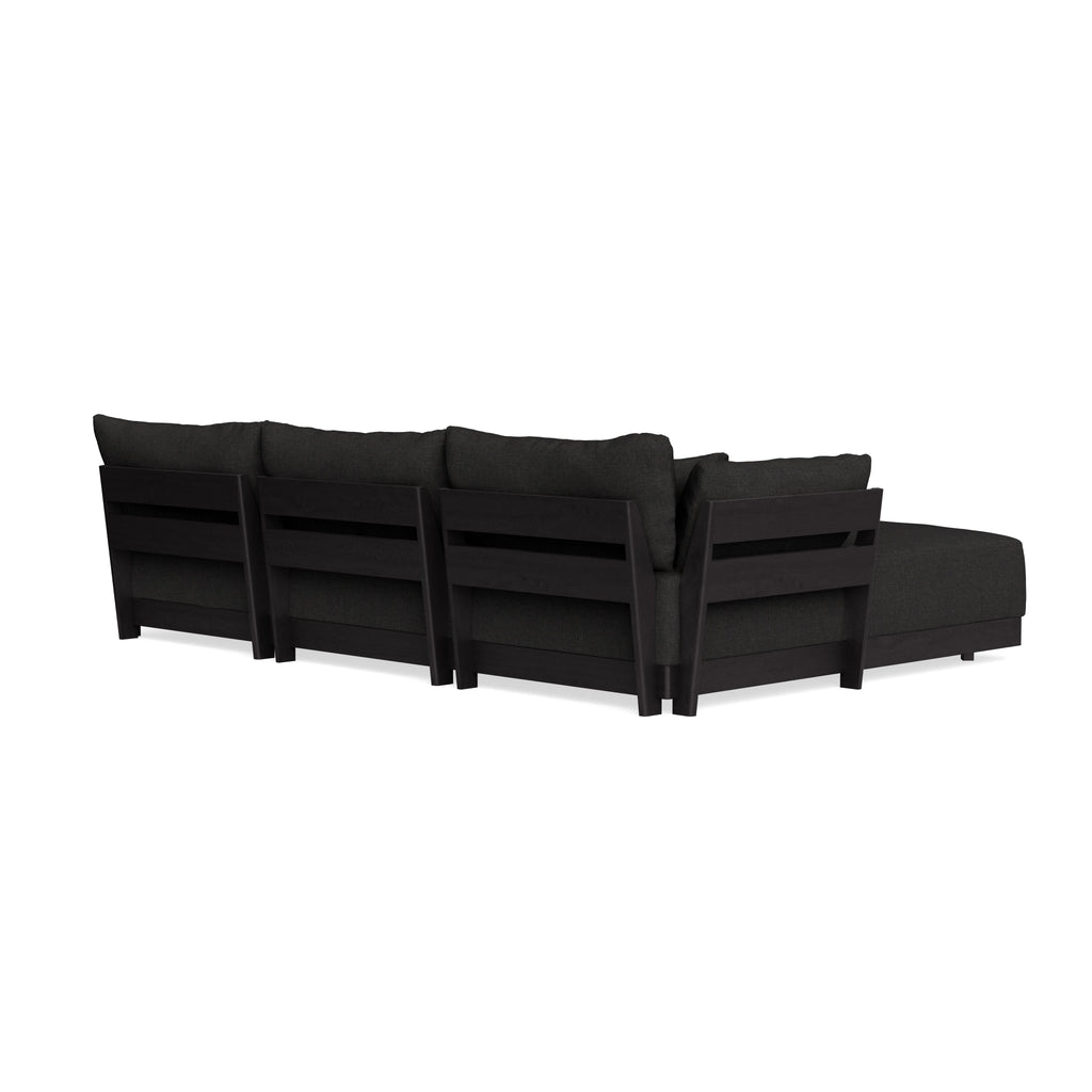 Modular Bondi Black 3-Seater Sectional in Peppercorn | Memory Foam Blend