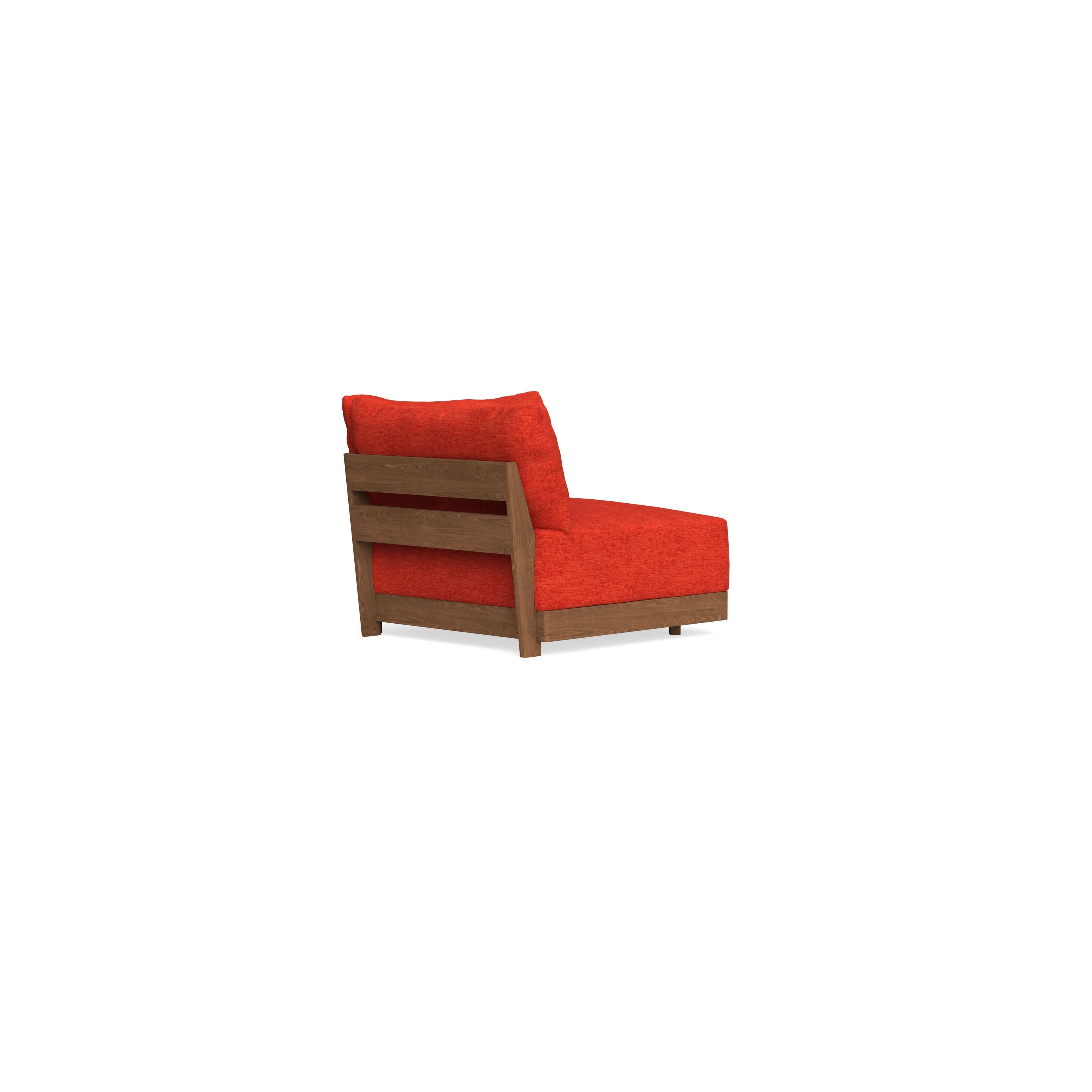 Modular Bondi Espresso Corner Chair in Poppy Orange | Memory Foam Blend