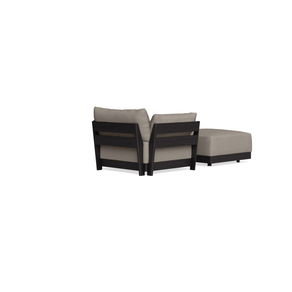 Modular Bondi Black Armchair + Ottoman in Cinder Gray | Classic Blend