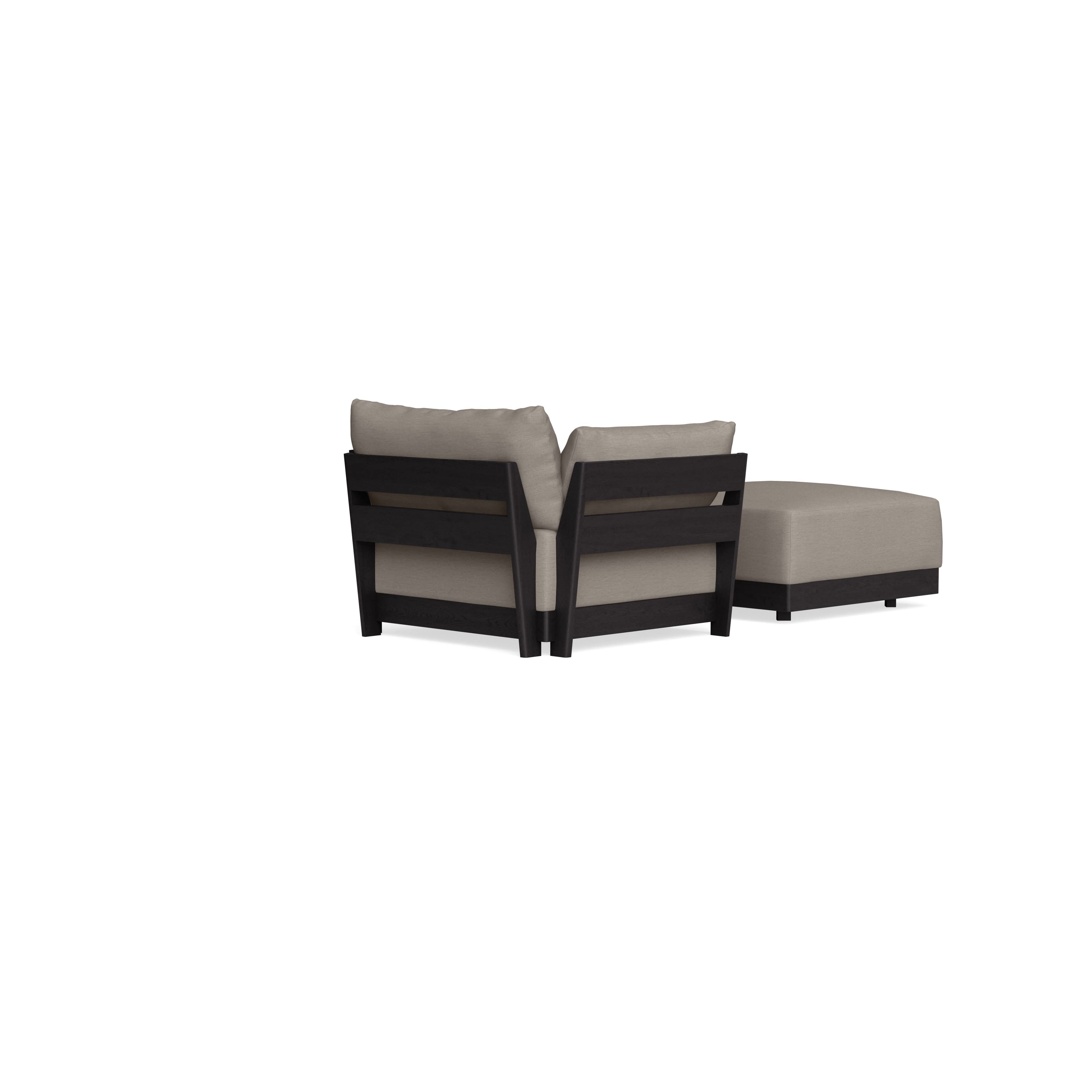 Modular Bondi Black Armchair + Ottoman in Cinder Gray | Classic Blend