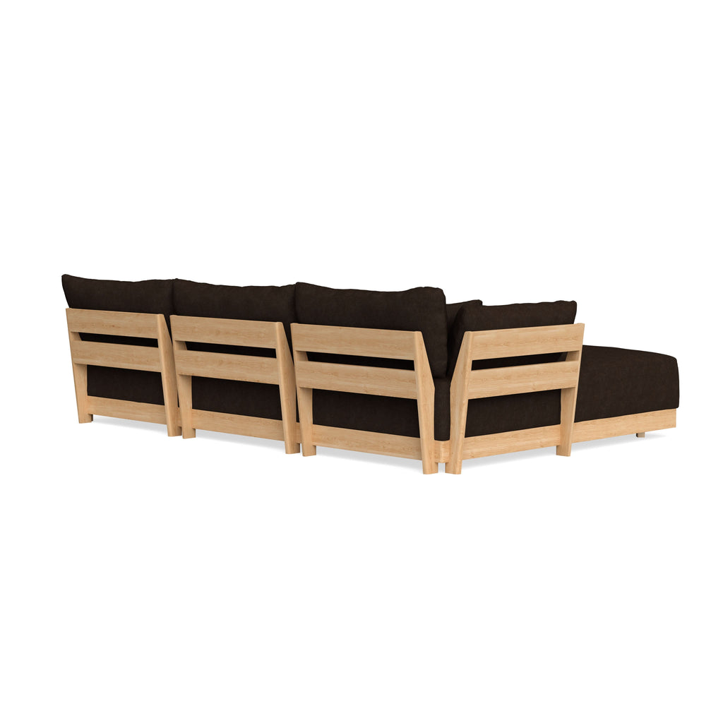 Modular Bondi Latte 3-Seater Daybed Sofa Sectional in Espresso | Classic Blend