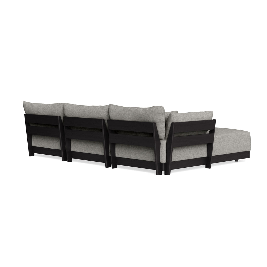 Modular Bondi Black 3-Seater Sectional in Fog | Memory Foam Blend